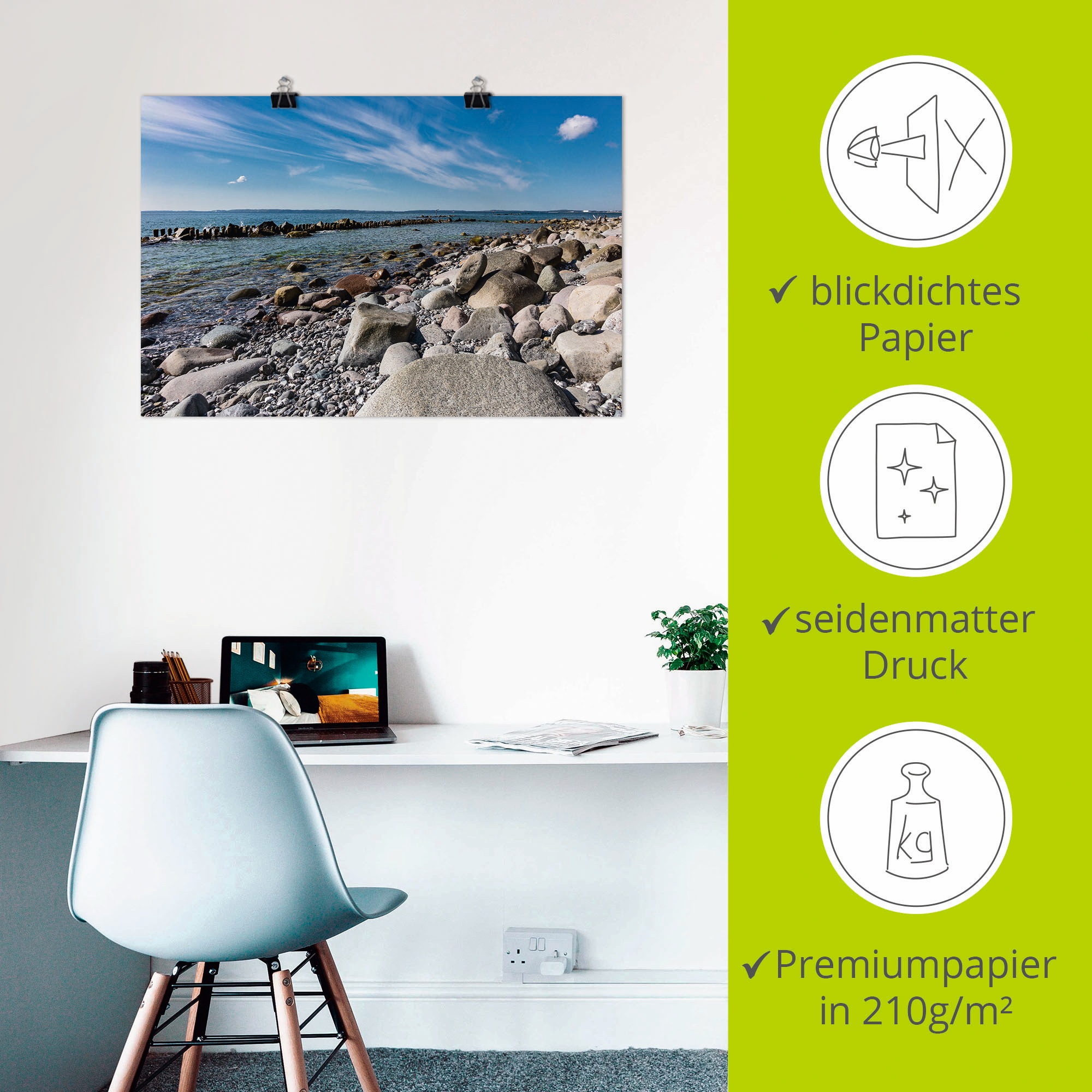 Artland Wandbild »Ostseeküste auf der Insel Rügen«, Küste, (1 St.), als Alubild, Outdoorbild, Leinwandbild, Poster in verschied. Grössen