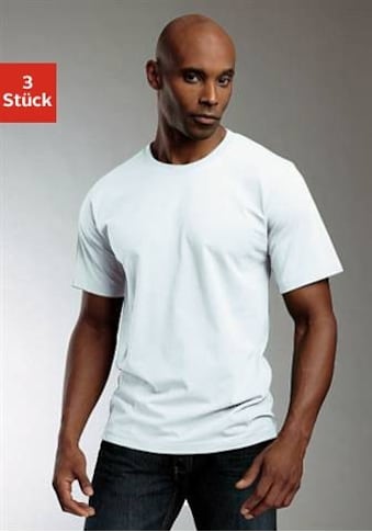 T-Shirt, (Packung, 3 tlg.), aus Baumwolle perfekt als Unterziehshirt