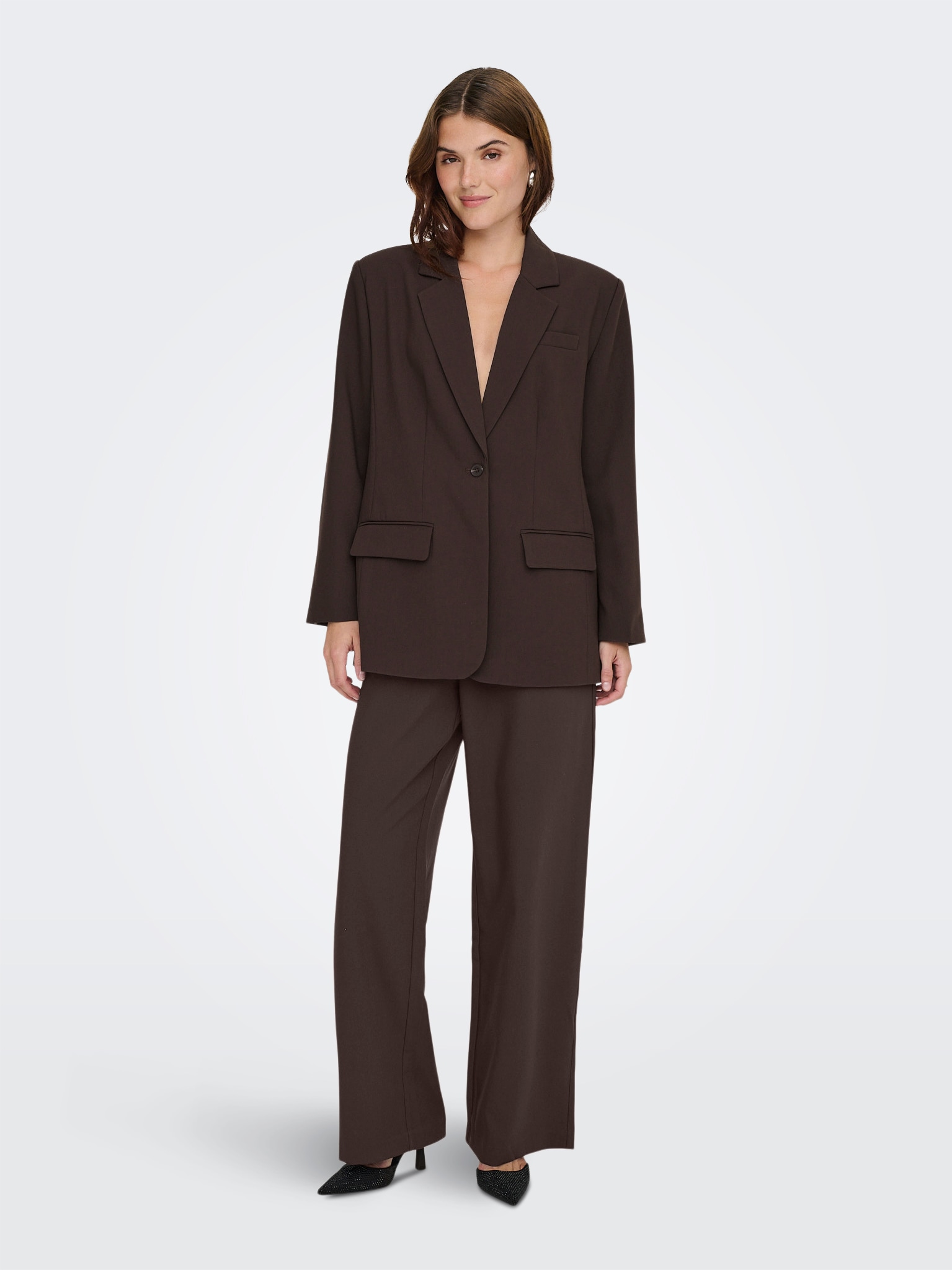 ONLY Blazer long »ONLLINDA-RAVEN L/S BF BLAZER TLR NOOS« Mélange de matériaux, oversize