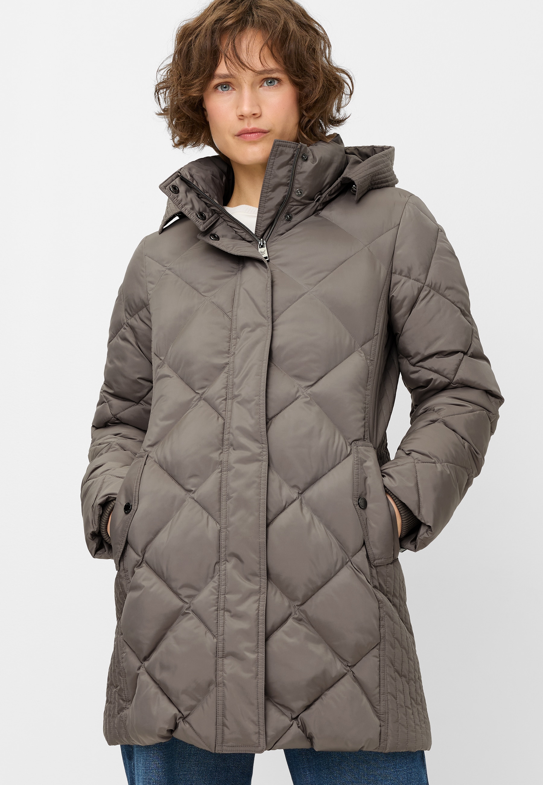 Fuchs Schmitt Manteau matelassé »Steppkurzmantel« col montant, coupe régulière, capuche