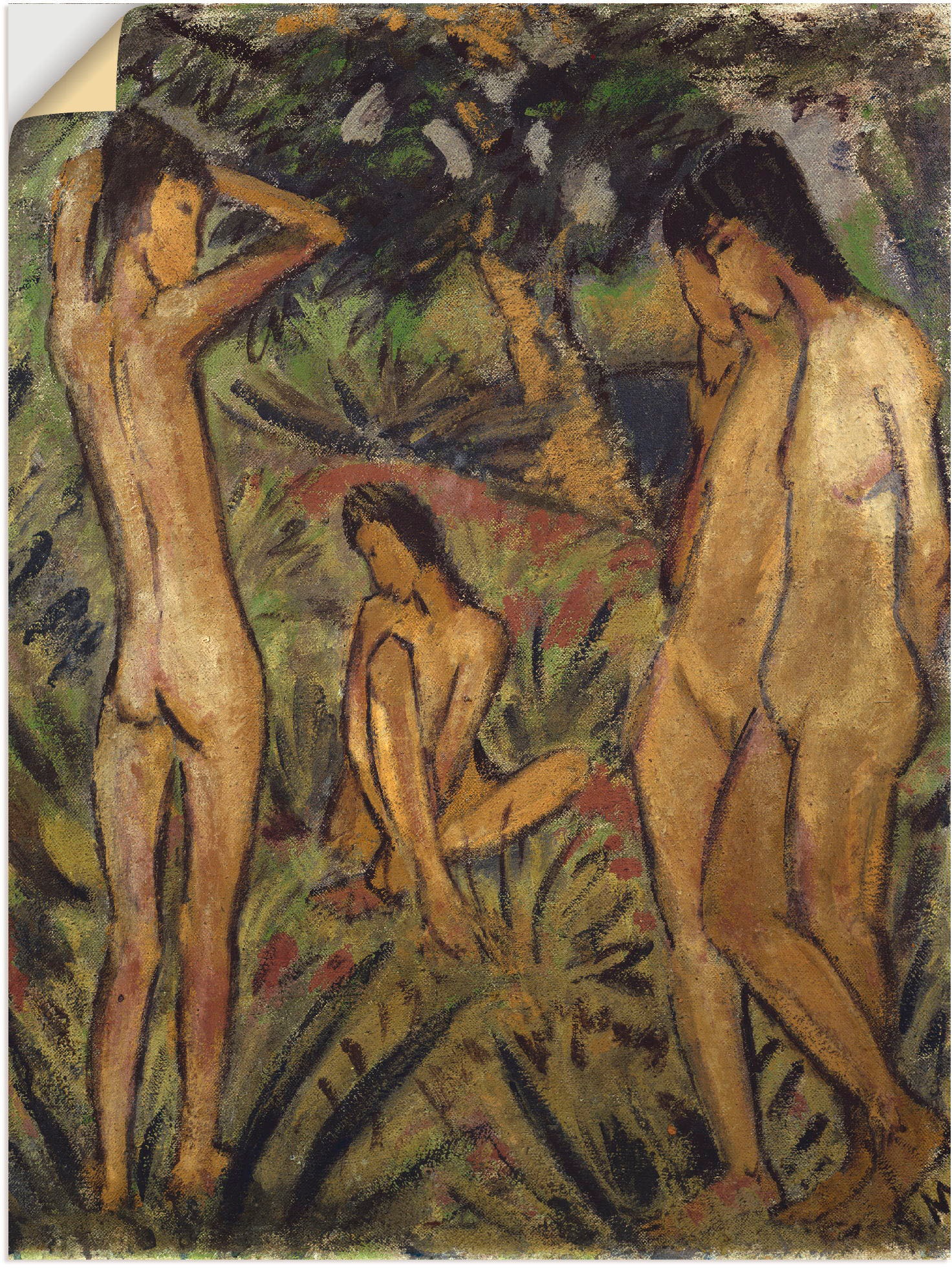 Image of Artland Wandbild »Badende. Um 1917«, Gruppen & Familien, (1 St.), in vielen Grössen & Produktarten -Leinwandbild, Poster, Wandaufkleber / Wandtattoo auch für Badezimmer geeignet bei Ackermann Versand Schweiz