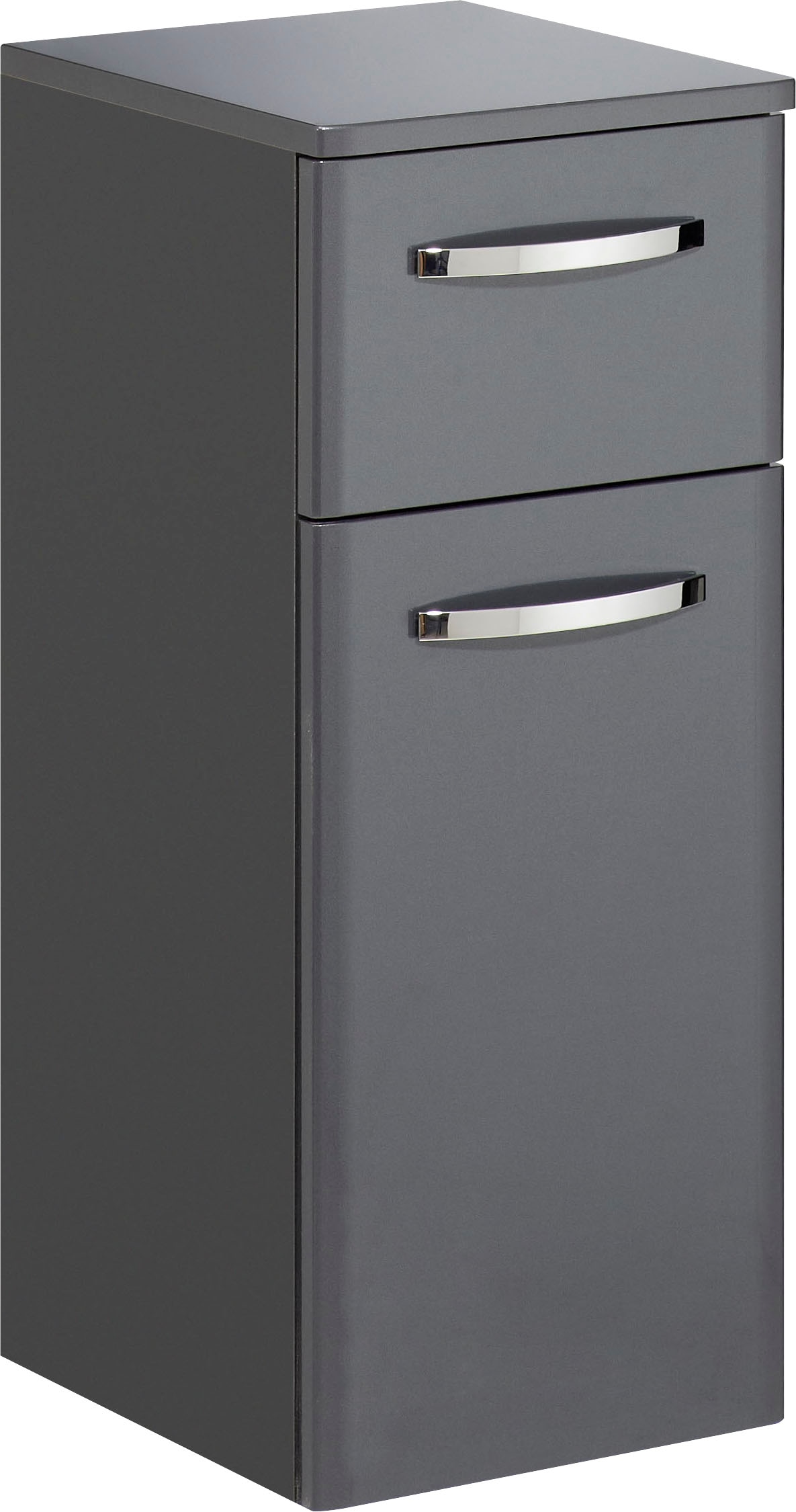 Image of Saphir Unterschrank "Quickset 327 Badschrank, 1 Tür, 1 Schublade, 30 cm breit" Badezimmer-Unterschrank inkl. Türdämpfer, Griffe in Chrom Glanz
