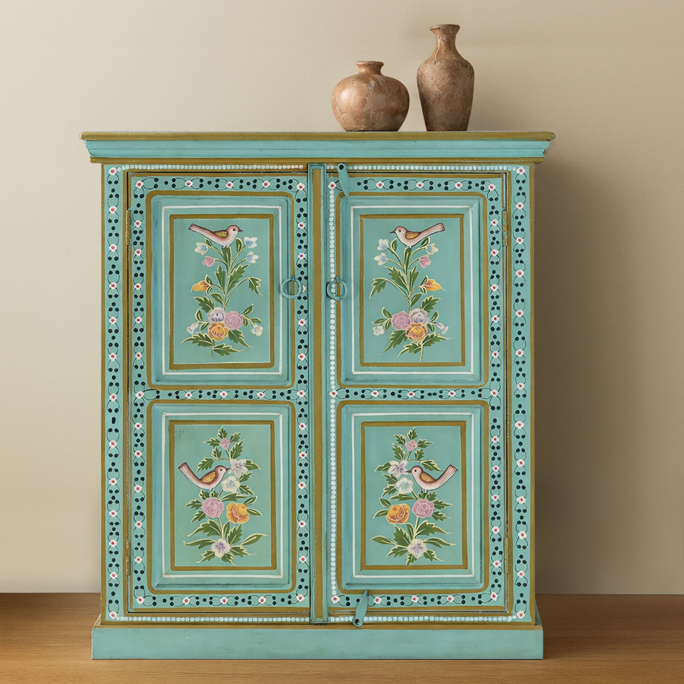 Image of GOODproduct Highboard "Prem" mit dekorativen Fräsungen, handbemalt, Unika-Möbel, Breite 87 cm