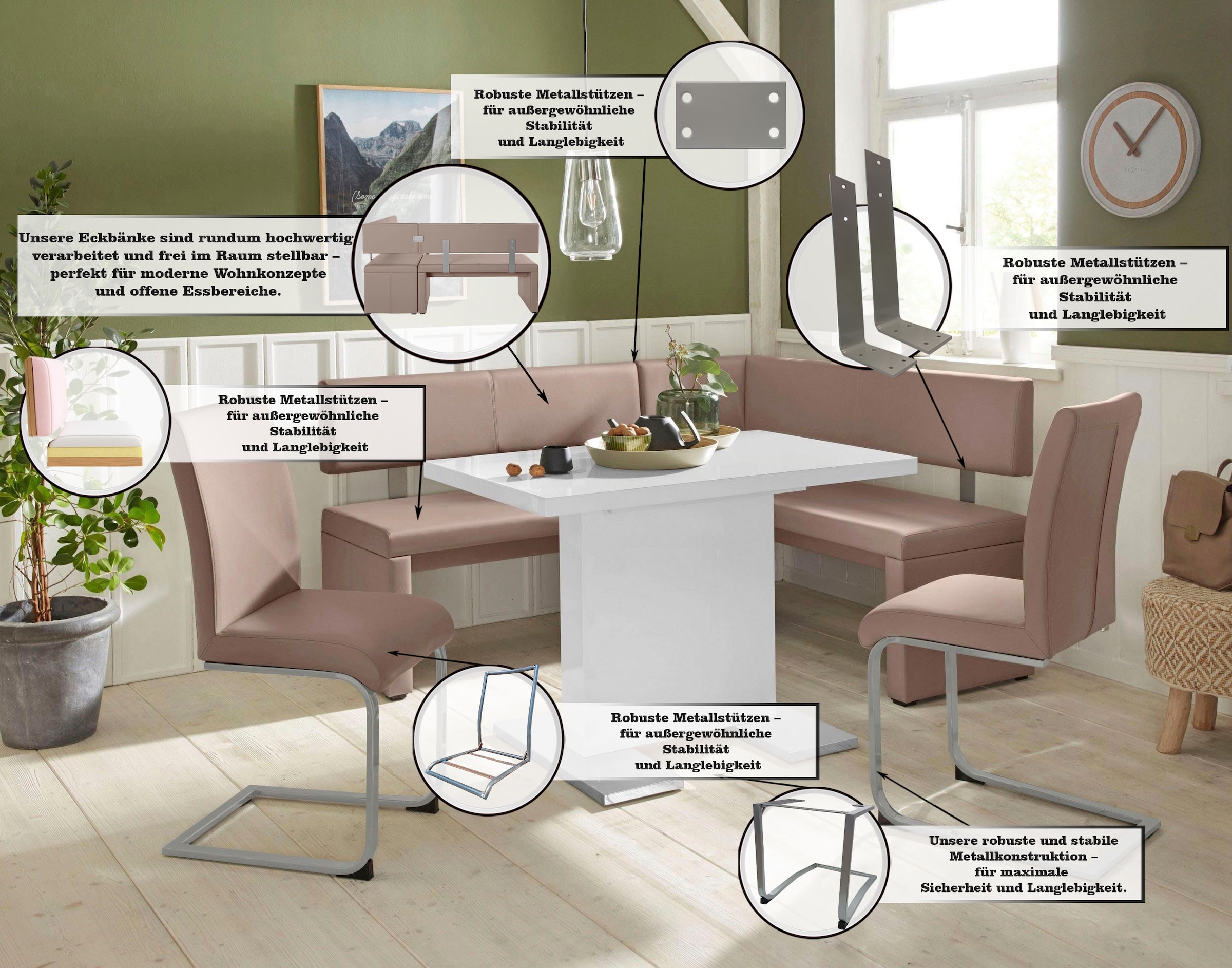 Home affaire Banc d'angle »Charissa« in 3 Grössen, verschiedene Qualitäten