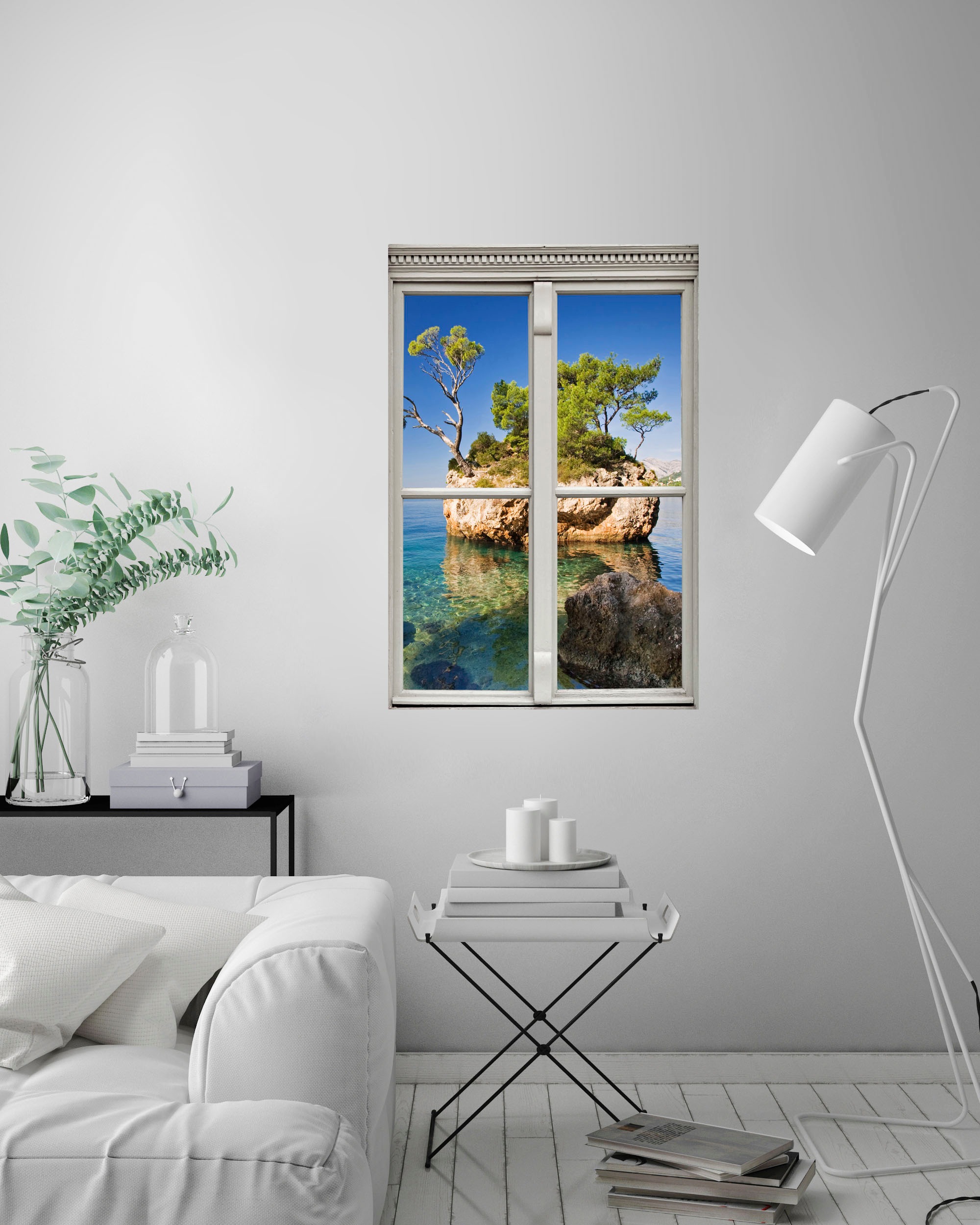 queence Wandsticker »Insel«, Wandsticker, Wandbild, selbstklebend, 3D, Fenster