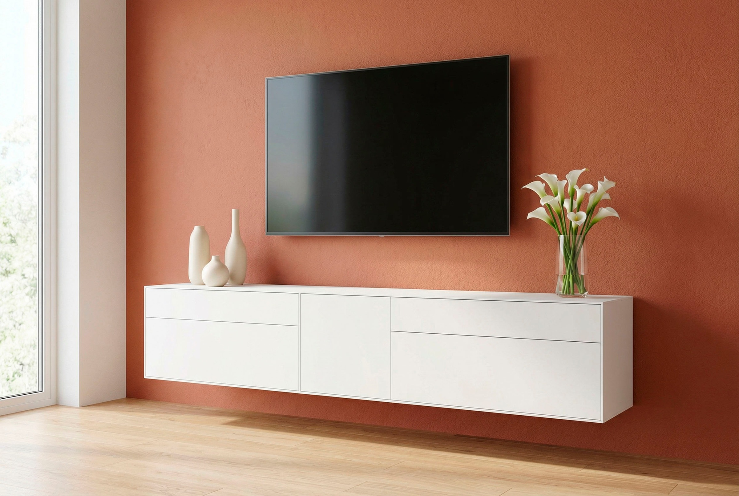 Image of LeGer Home by Lena Gercke Lowboard "Essentials, TV-Board, TV-Kommode, TV-Schrank, TV-Möbel" 2 Stk. tlg. Breite: 277 cm, UV lackiert, Push-to-open-Funktion