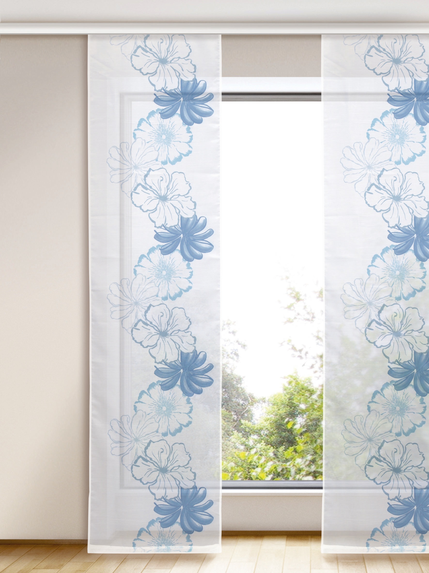 Image of WILLKOMMEN ZUHAUSE by ALBANI GROUP Vorhang »Blumen«, (1 St.), Flächenvorhang ohneTechnik bei Ackermann Versand Schweiz