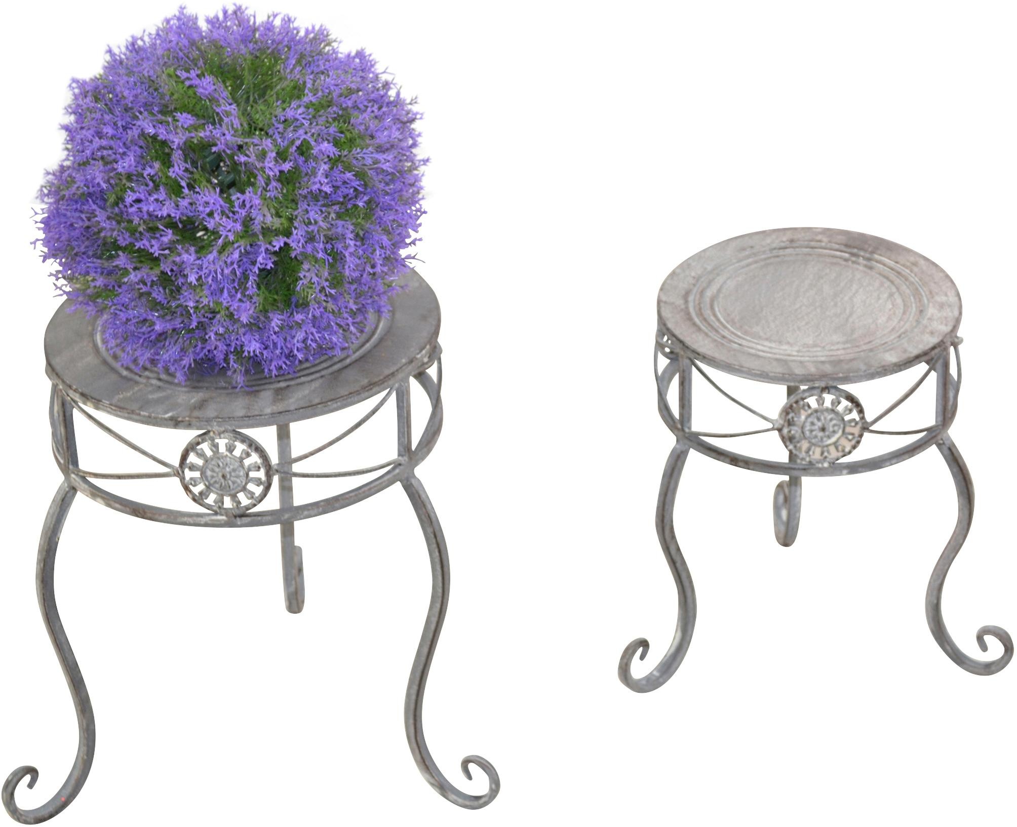 Image of HOFMANN LIVING AND MORE Blumenhocker "Blumenständer im Shabby Look" Set, 2 Stk. tlg. mit verspielten Verzierungen aus lackiertem Metall