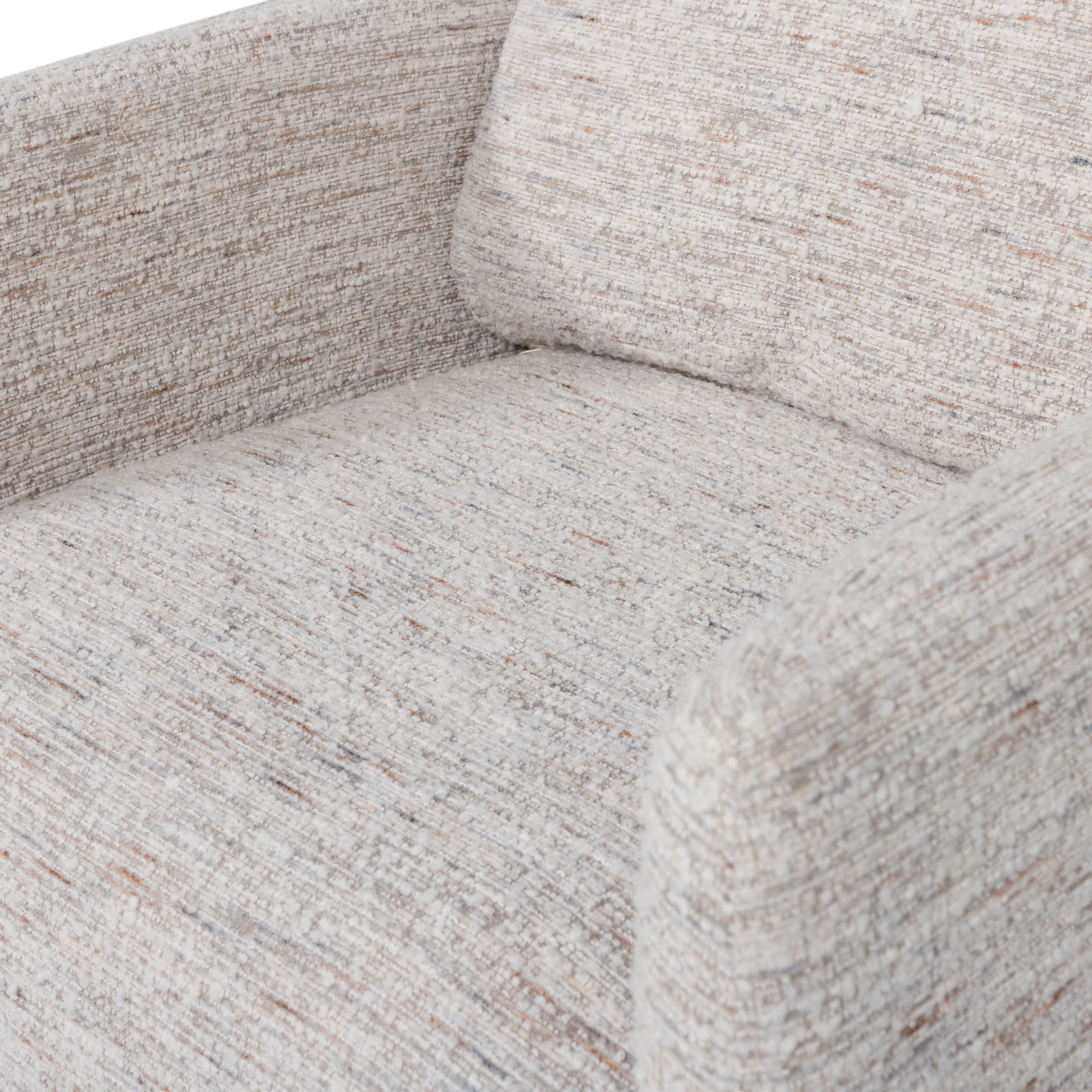WOOOD Fauteuil pivotant »Oska mit Sizz-Melange-Bezug und Drehmechanismus B 78 x T 79 x H 64 cm« Haute résistance à l'usure, capacité de charge 130 kg, accoudoirs intégrés