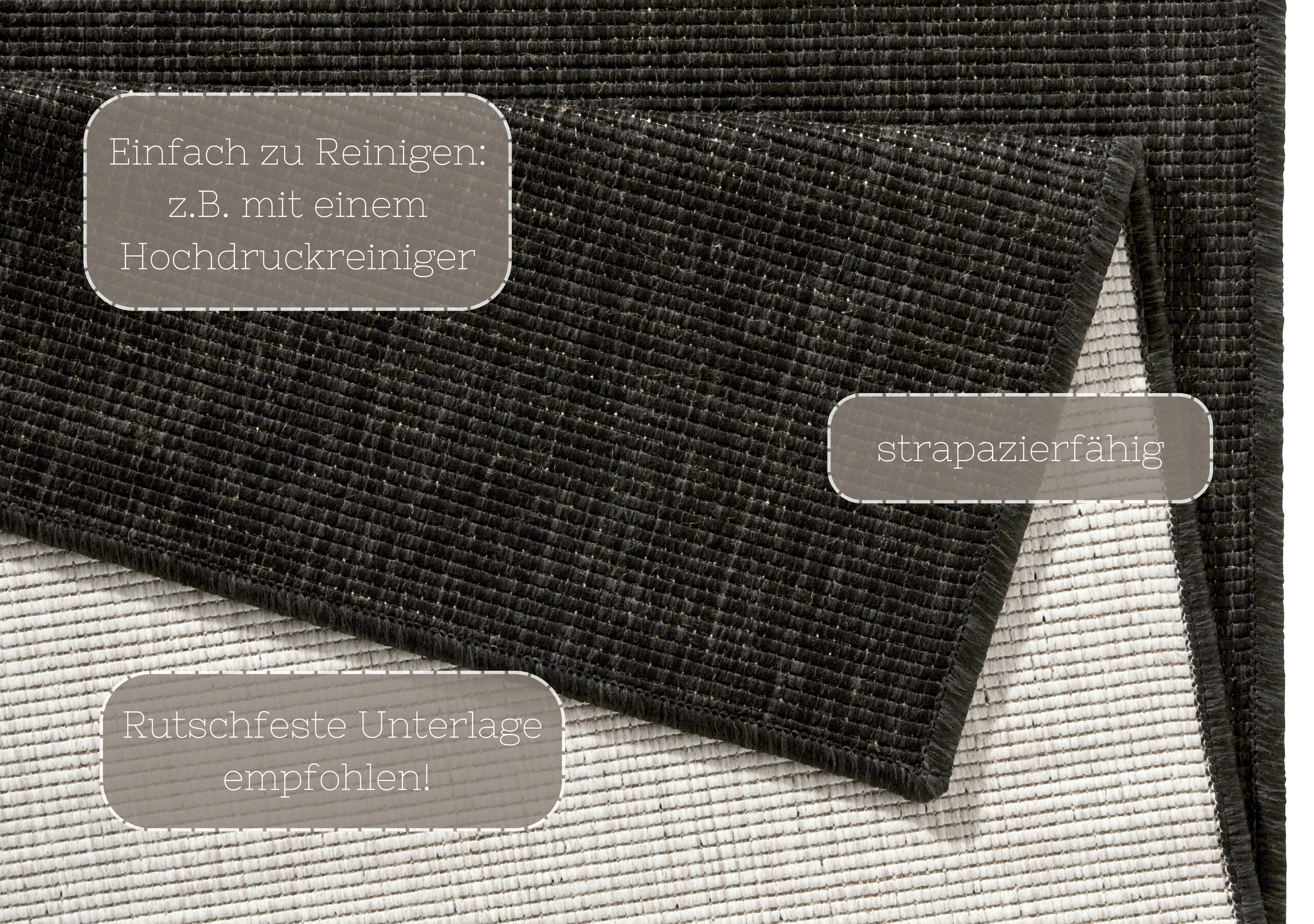 NORTHRUGS Teppich »Miami Wendeteppich«, rechteckig, 5 mm Höhe, In-& Outdoor, Wetterfest, Balkon, Läufer, Wohnzimmer, Wasserfest