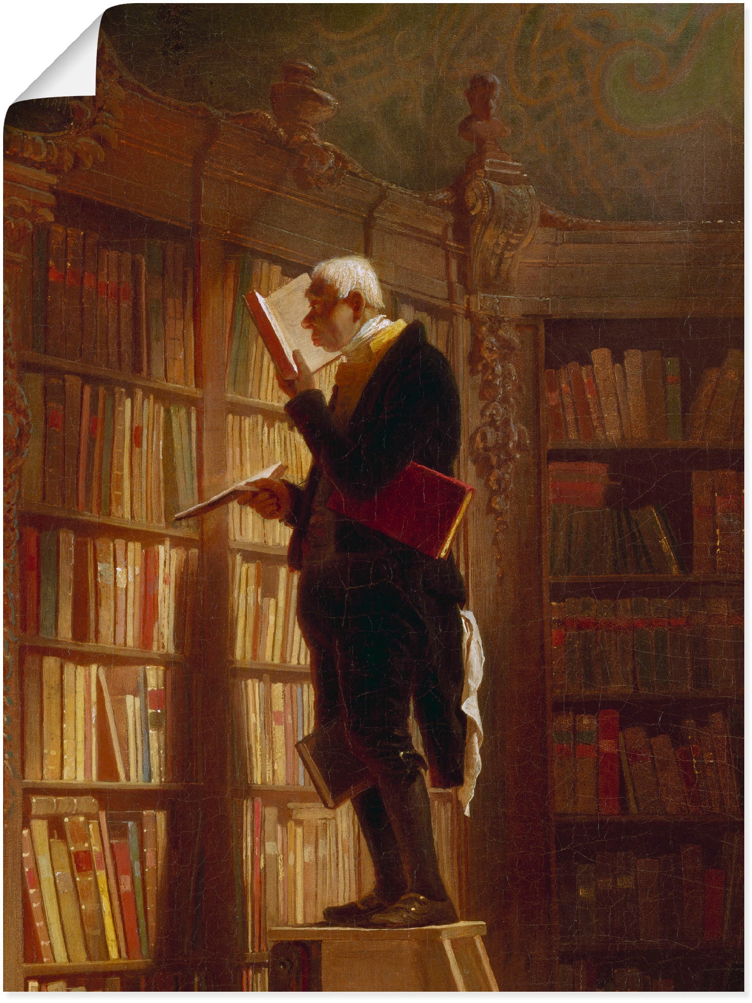 Image of Artland Wandbild "Der Bücherwurm (Detail). Um 1850" Mann 1 Stk. tlg. als Leinwandbild, Poster in verschied. Grössen