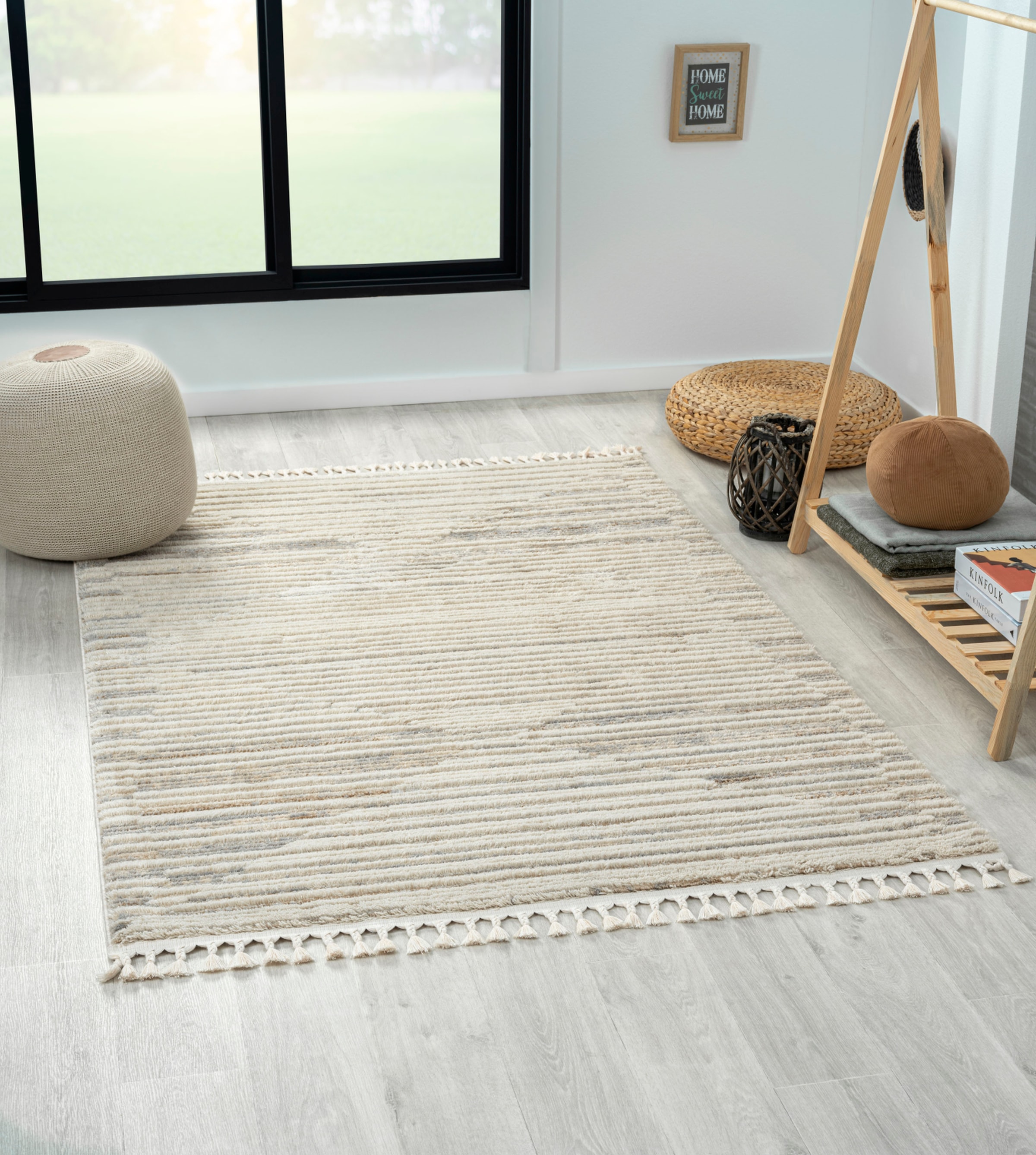Image of Myflair Möbel & Accessoires Teppich "Enya 2, LAGERRÄUMUNG" rechteckig 15 mm Höhe Shaggy im Skandi Look, Hoch-Tief Effekt, leicht glänzend, flauschig