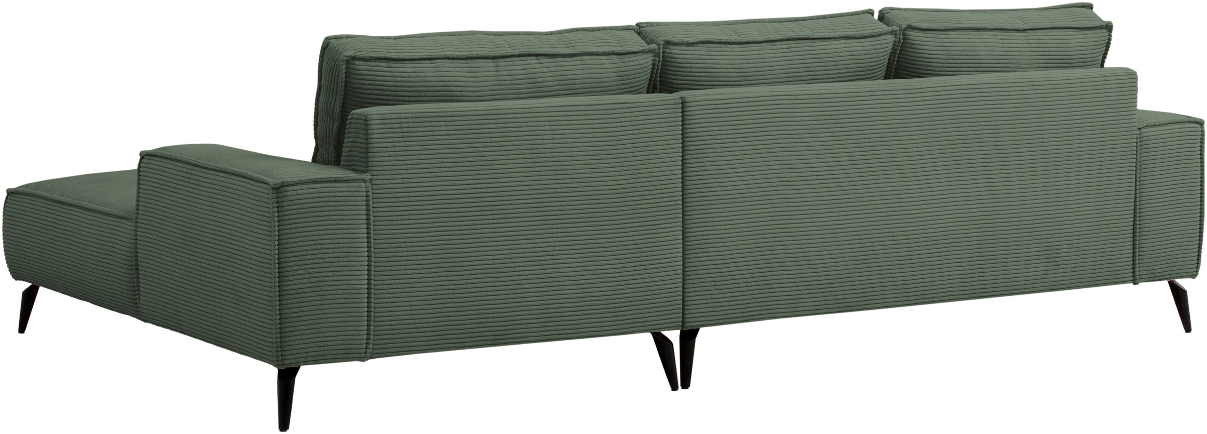 andas Ecksofa »TVINNU, L-Form in Cord, Sofa«, wahlweise Recamiere rechts/links, schwarze Füsse, bequemer Sitzkomfort