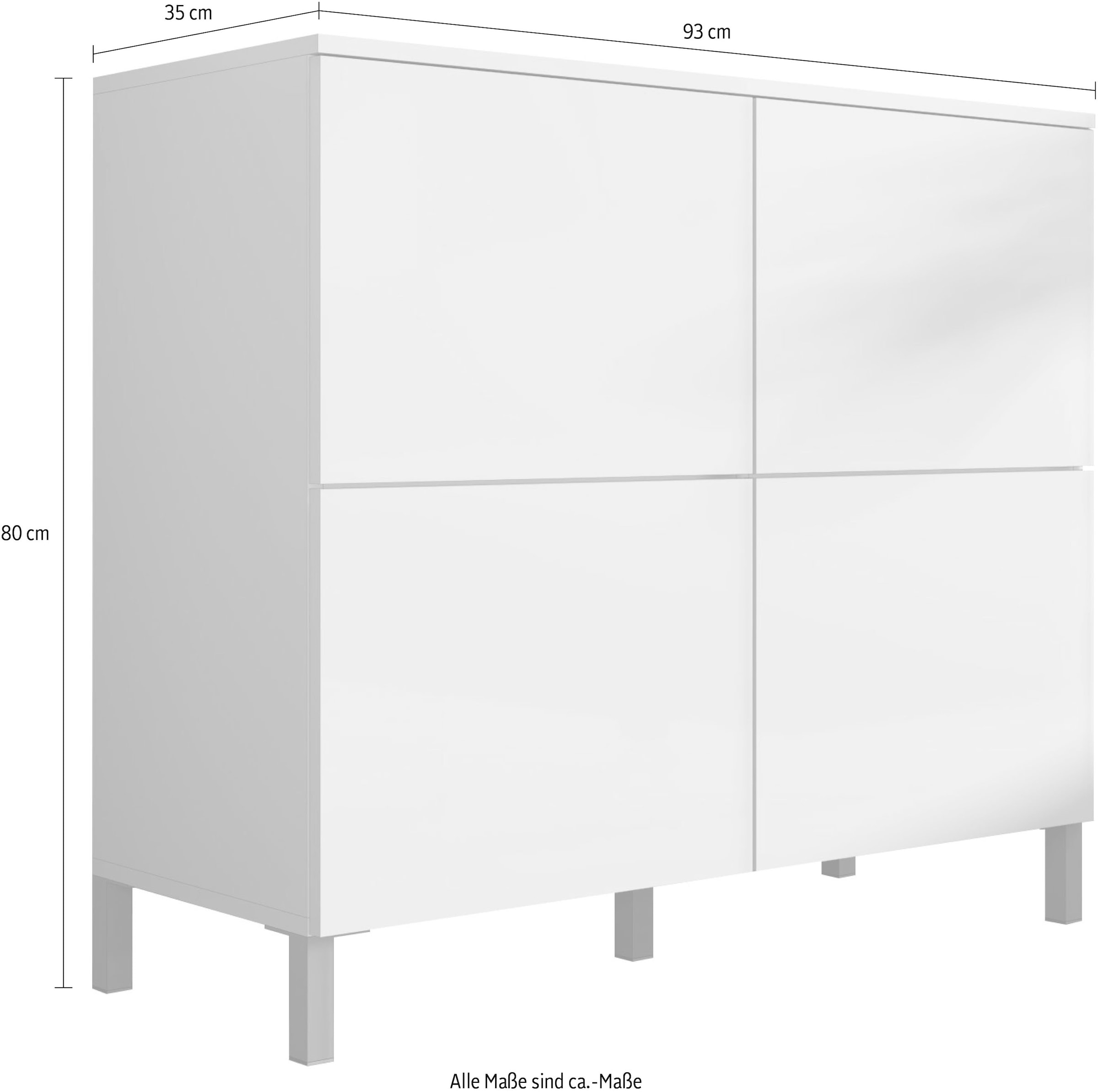 borchardt Möbel Kommode »Haama« Drucköffner (Push-To-Open), höhenverstellbarer Einlegeboden