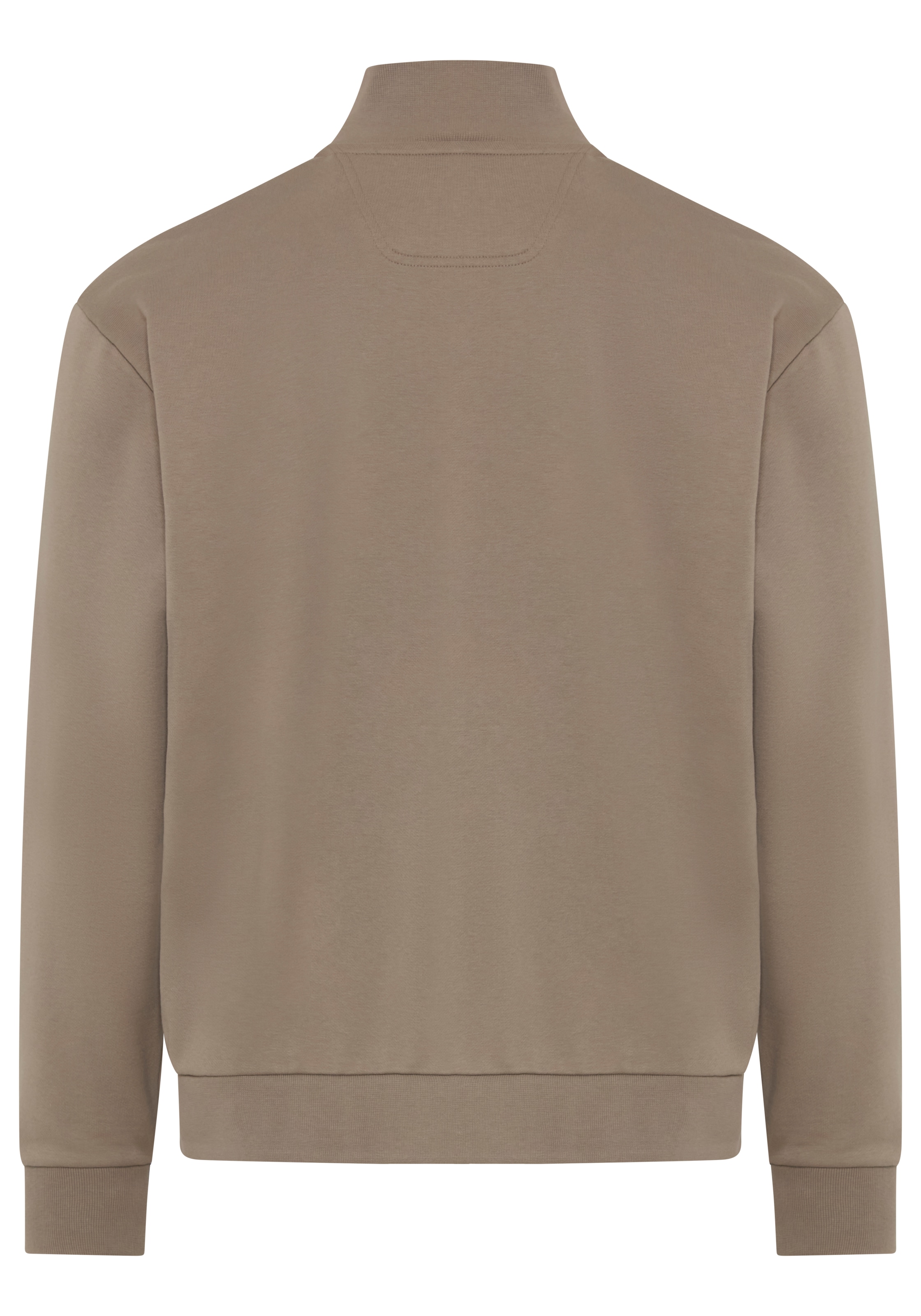 BOSS GREEN Veste sweat Col montant, coupe décontractée, bord-côtes