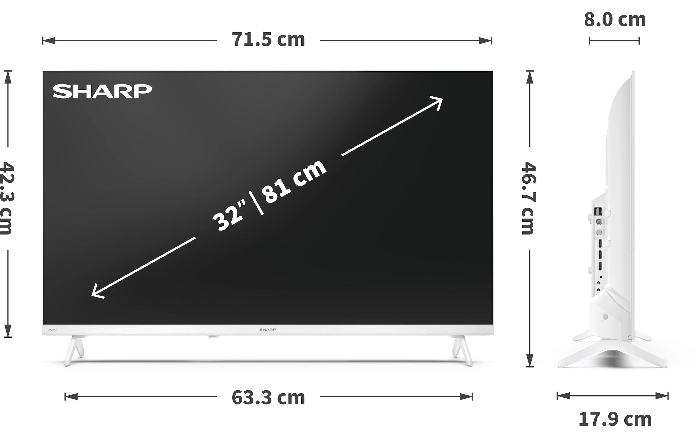 Sharp LED-Fernseher »1T-C32HFx« 80 cm/32 ″ HD ready Smart-TV