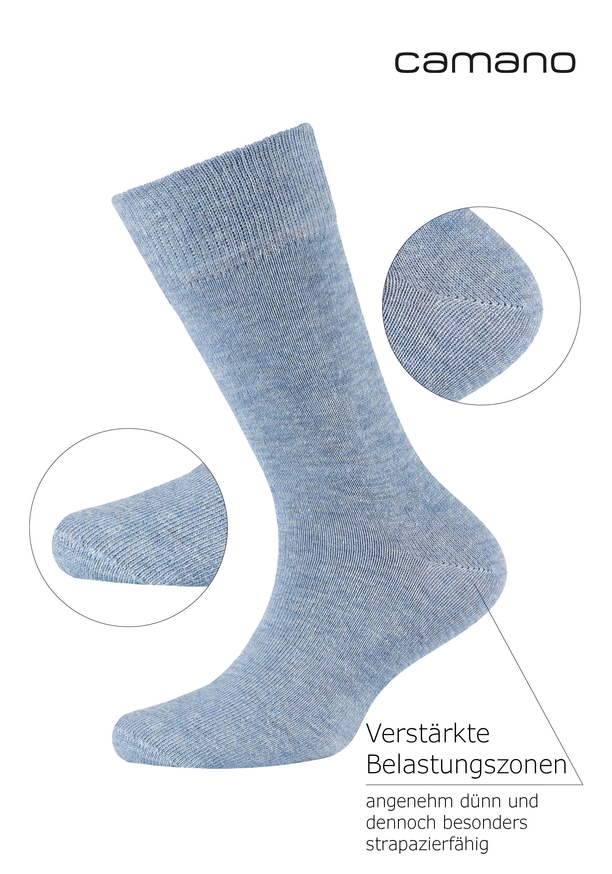 Camano Chaussettes »ca-soft« 6 Paar,  mit Komfortbund und gepolsterten Zehen-/Fersenbereich