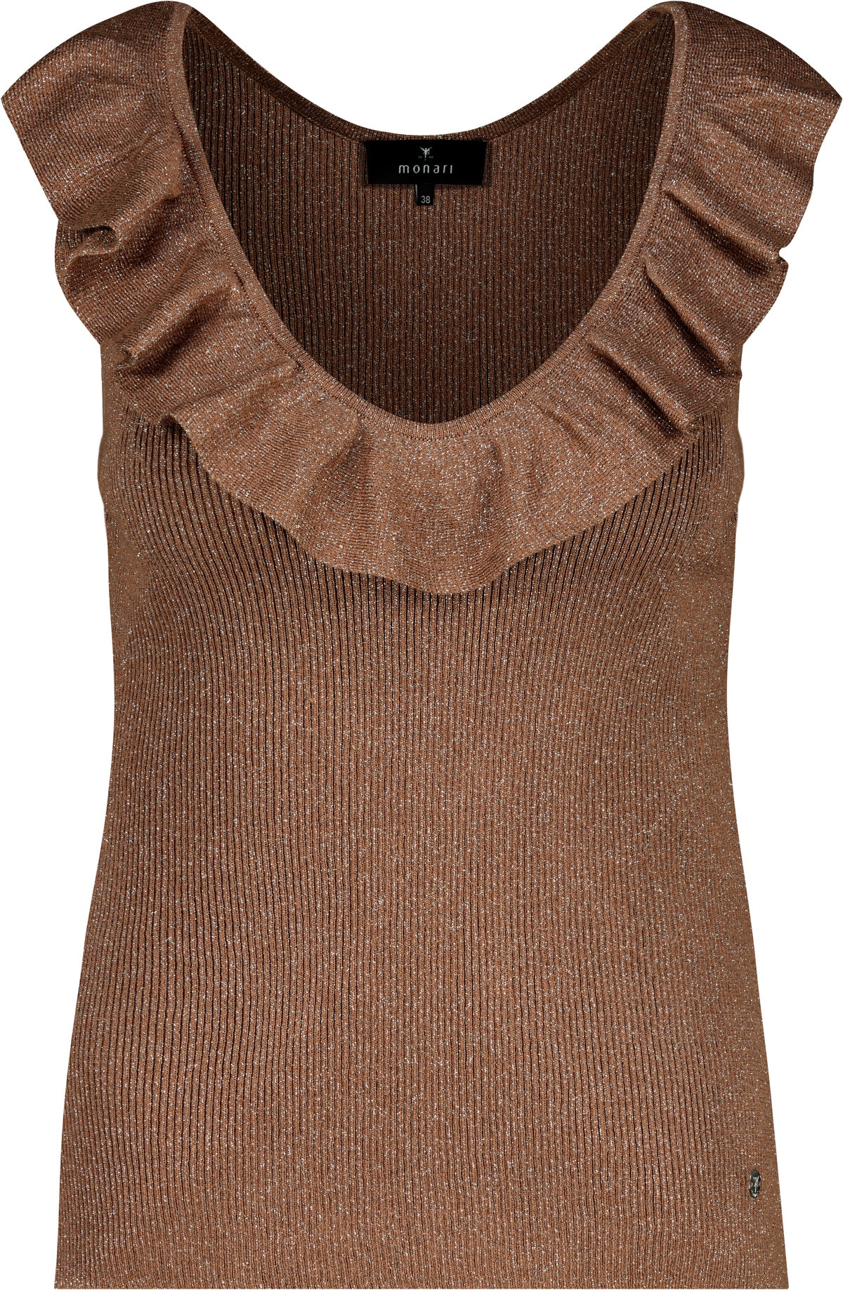 Monari Top à volants »Pullover Stricktop Volants« Regular fit mit Volant-Ausschnitt