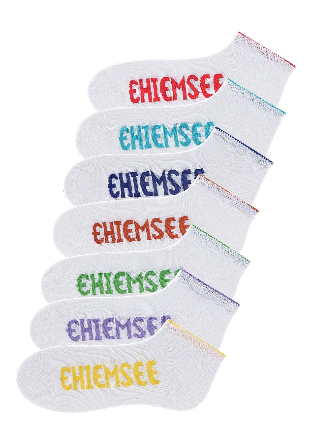 Chiemsee Sneakersocken, (Set, 7 Paar), mit farbigen Logos