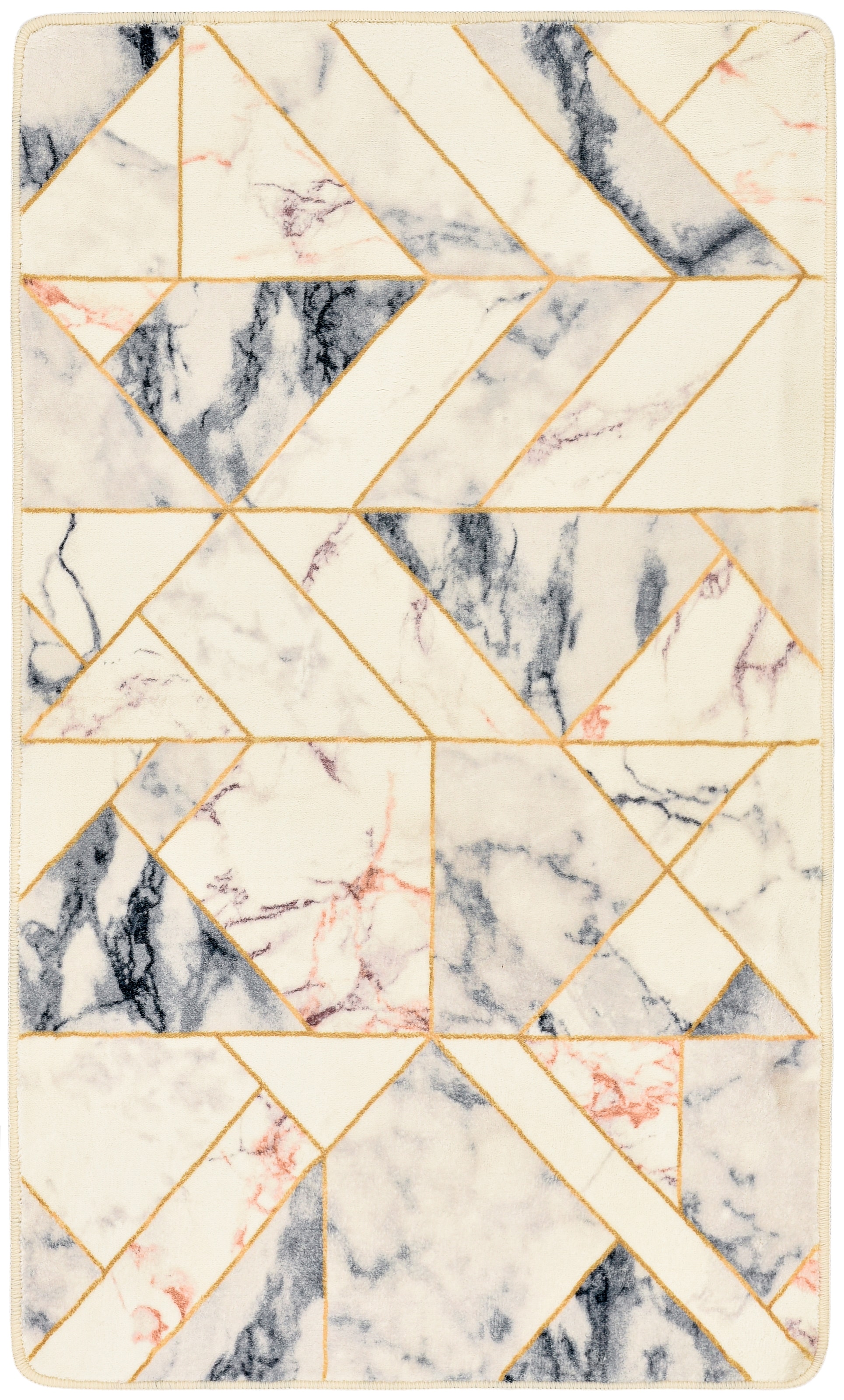 Gino Falcone Tapis de bain »Aquata GF-155, Badvorleger, Badezimmer Teppich« Höhe 7 mm revêtement antidérapant Badteppich, bedruckt, Marmor Design, rechteckig