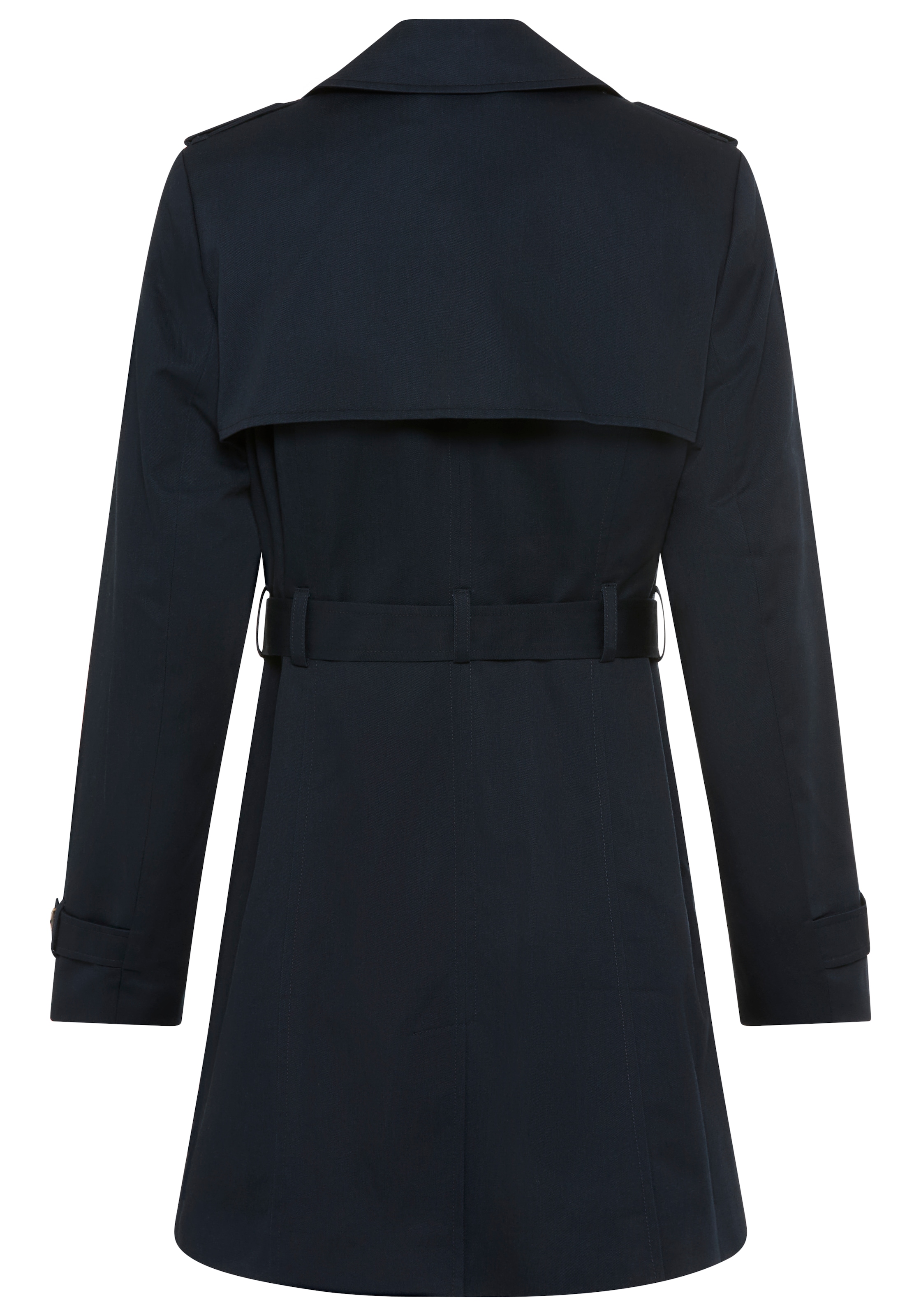 Laura Scott Trench-coat aus Baumwolle und Polyester, unifarben mit Piping-Applikationen