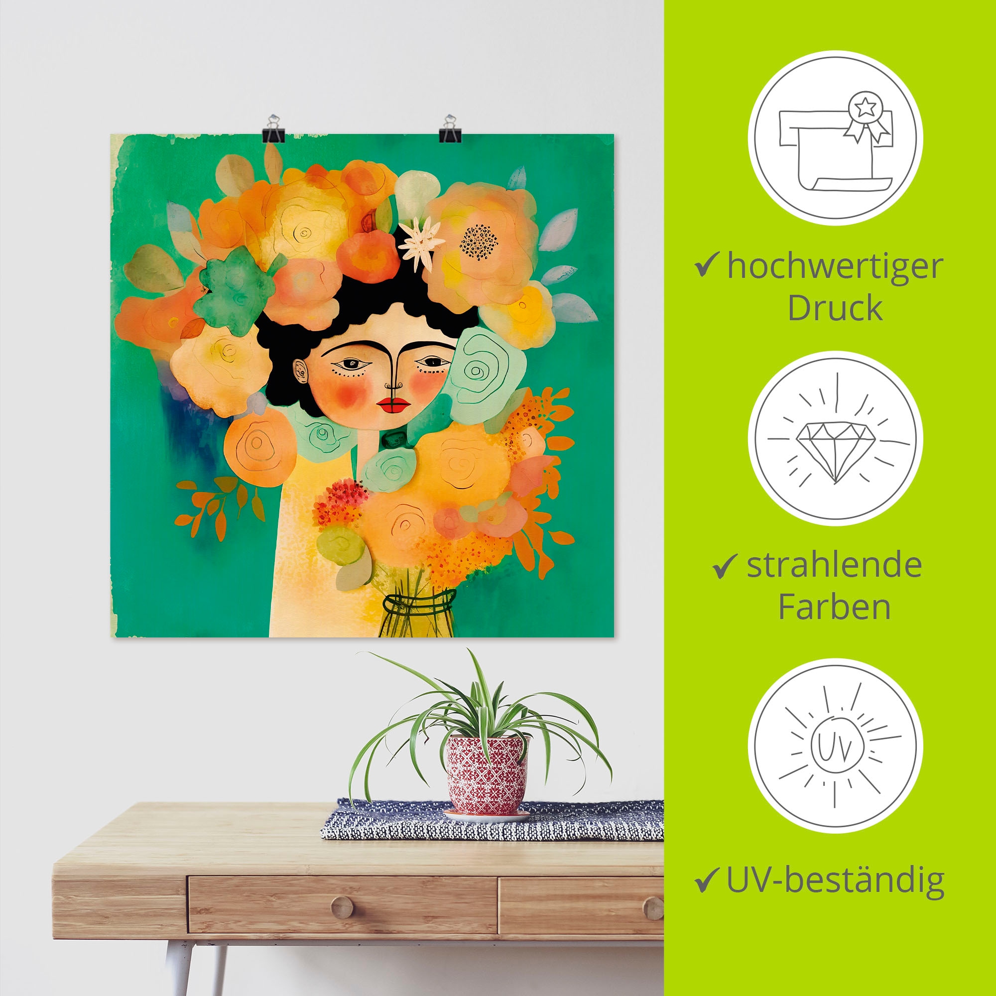 Artland Wandbild »Das Flüstern der Blüte« Bilder von Frauen 1 Stk. tlg. als Alubild, Leinwandbild, Poster, Wandaufkleber in verschied. Grössen