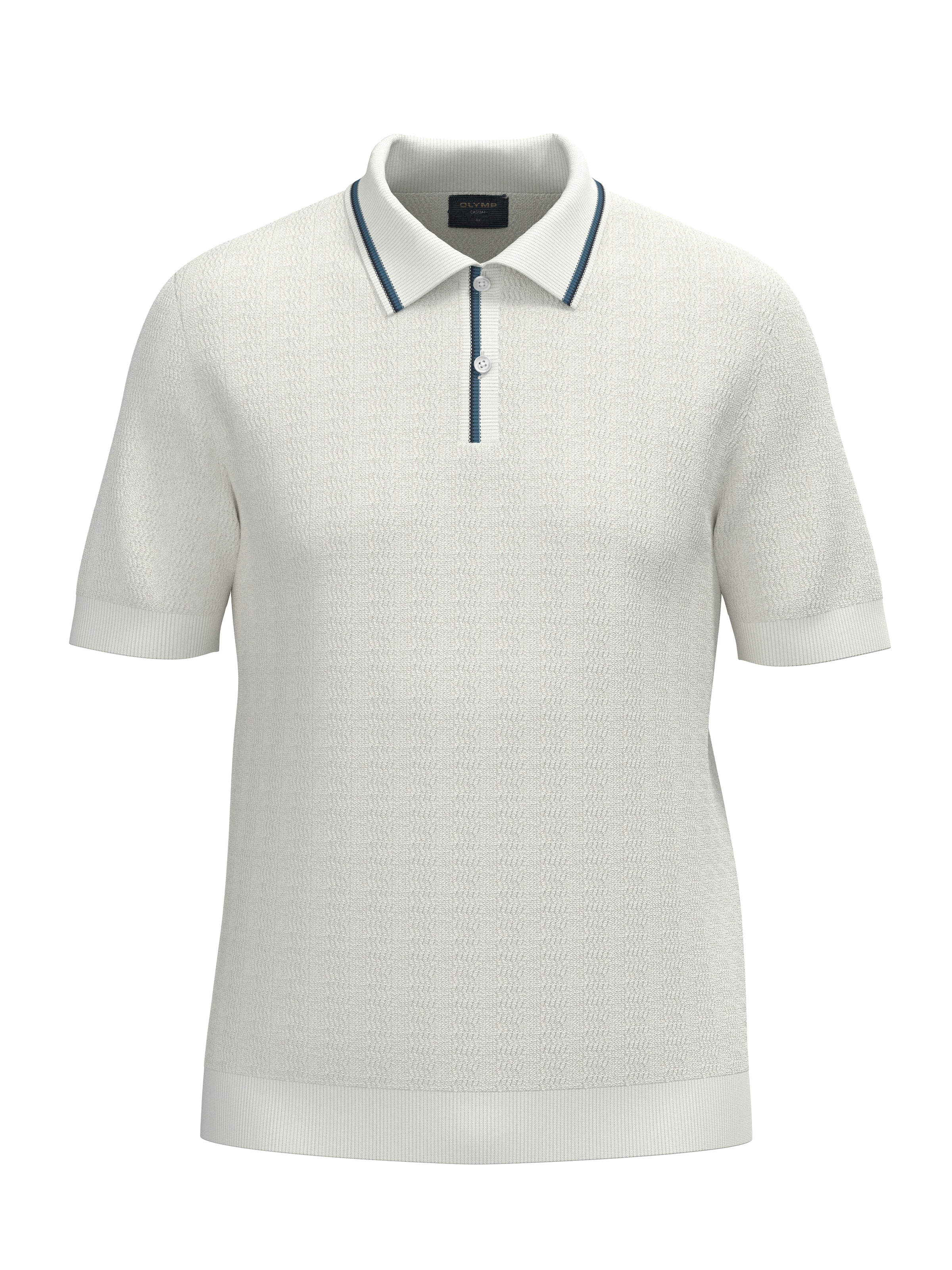 OLYMP T-shirt à manches courtes mit Flecht-Muster und Polokragen, Strick