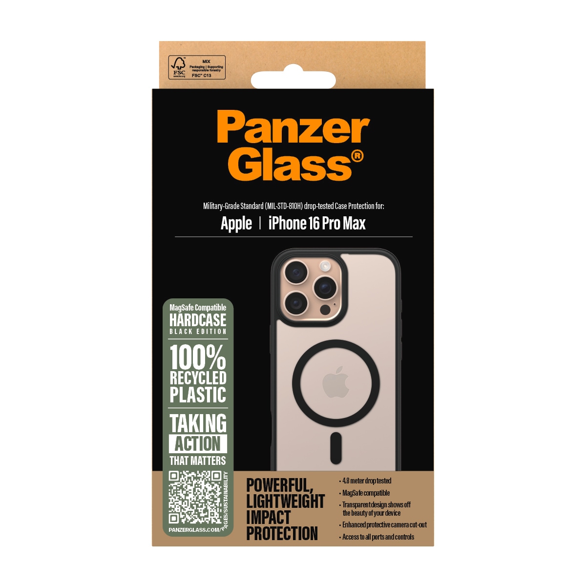 CARE by PanzerGlass Handyhülle »HardCase mit MagSafe für Apple iPhone 16 Pro Max«, Backcover, Schutzhülle, Handyschutzhülle, Case, Schutzcase, stossfest