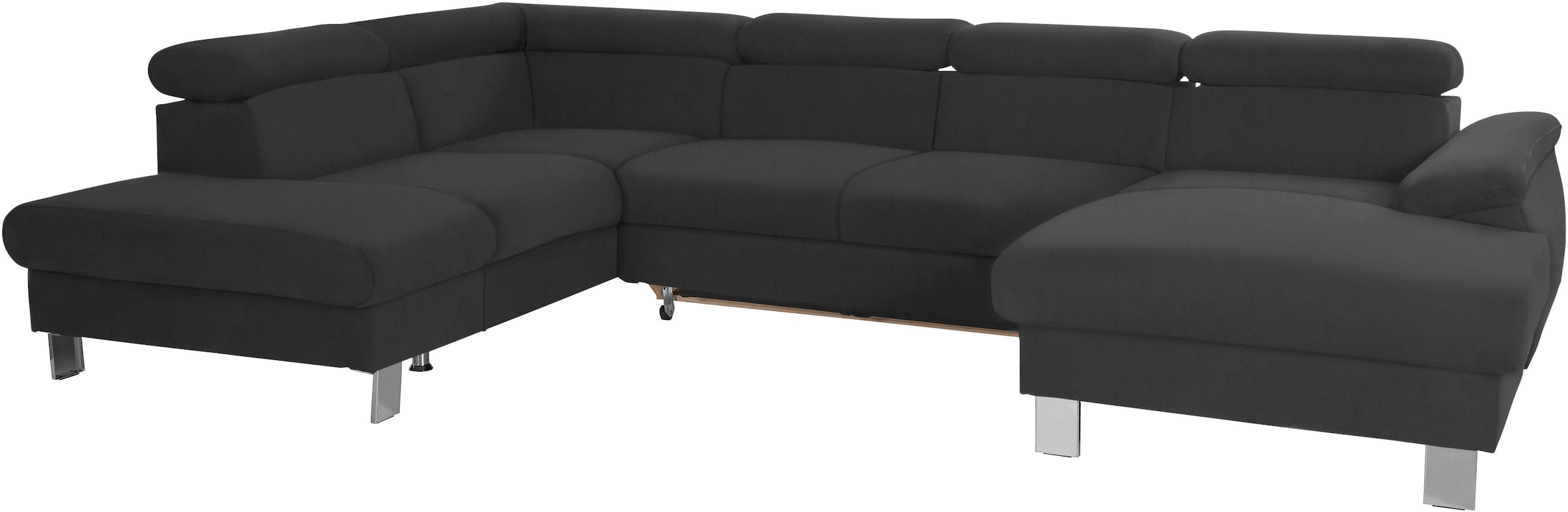 COTTA Wohnlandschaft »Komaris U-Form, B: 320 cm«, mit Kopfteilverstellung, optional Bettfunktion, Bettkasten & Licht