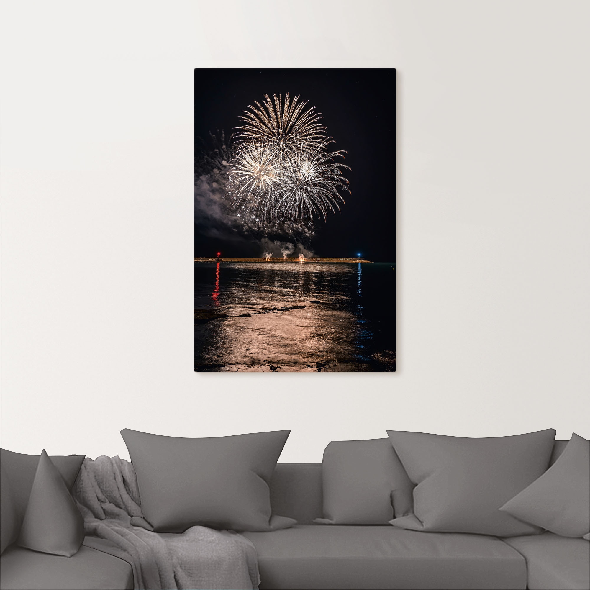 Artland Wandbild »Feuerwerk am Meer«, Himmelsbilder, (1 St.), als Alubild,  Leinwandbild, Wandaufkleber oder Poster in versch. Grössen günstig kaufen