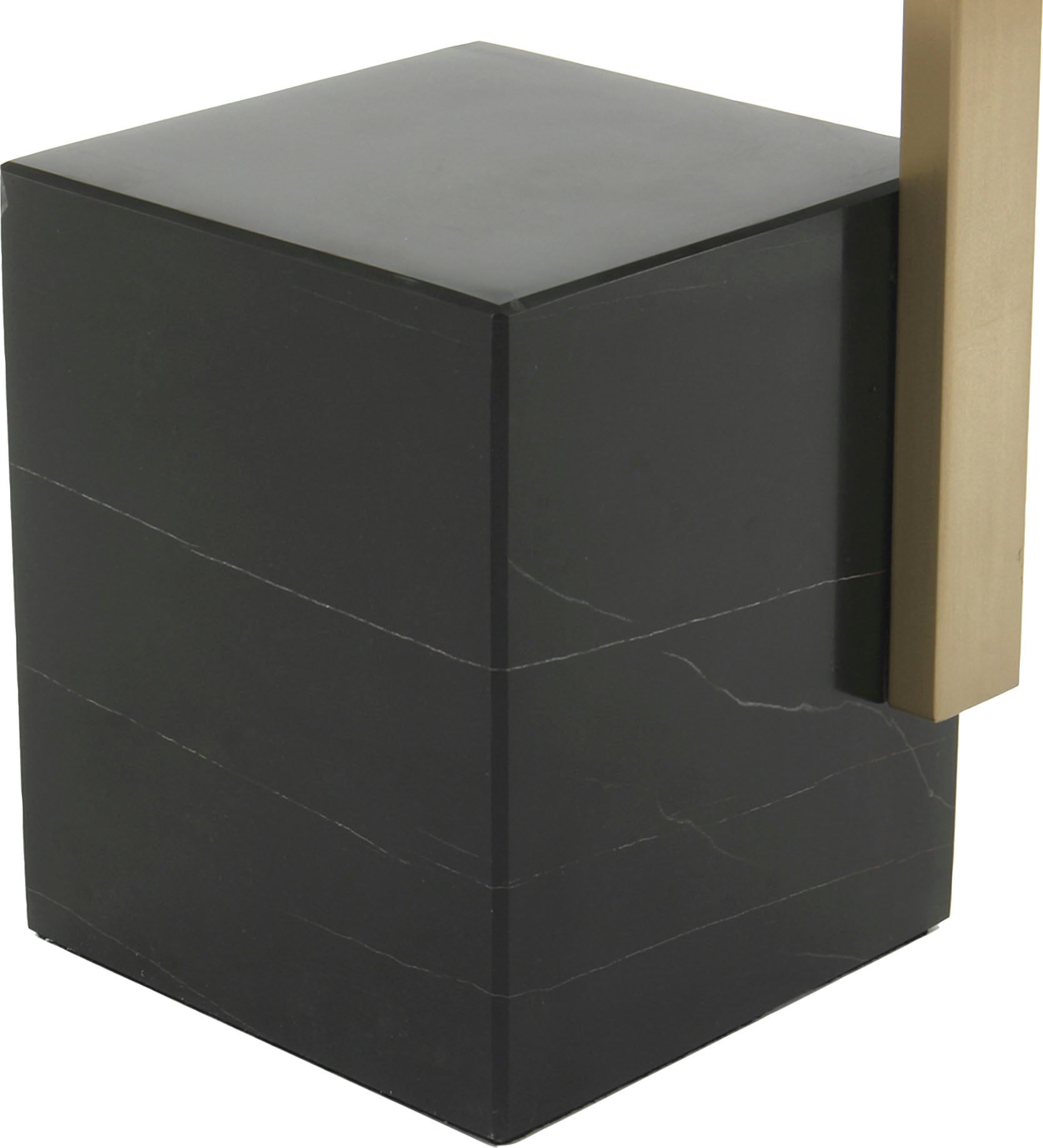 Kayoom Beistelltisch »Rocio 225, Passender Marmorfuss in kantigem Design«, (1 St.), Eckiger Marmorfuss, eckige Ablagefläche und Gestell aus Edelstahl