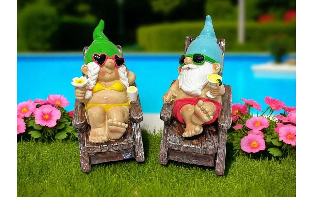   Nain de jardin »Dameco auf Liegestuhl 2-er Set,11 x 19 x 17 cm«