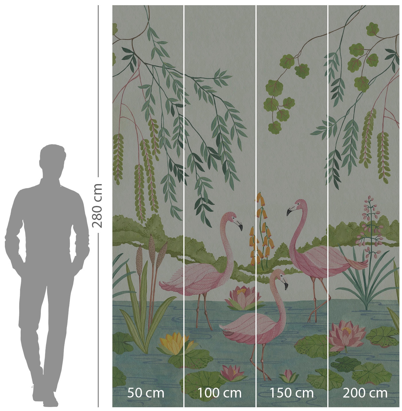 Komar Vliestapete »Digitaldruck Vlies - Flamingo Vibes - Grösse 200 x 280 cm«, bedruckt, Kinderzimmer