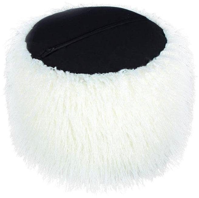 Kayoom Pouf »Fellpouf Bobtail 125, Fellhocker in zweifarbigem Design«, (1 St.), modern, dekorativ, kindersicherer Reissverschluss an der Unterseite