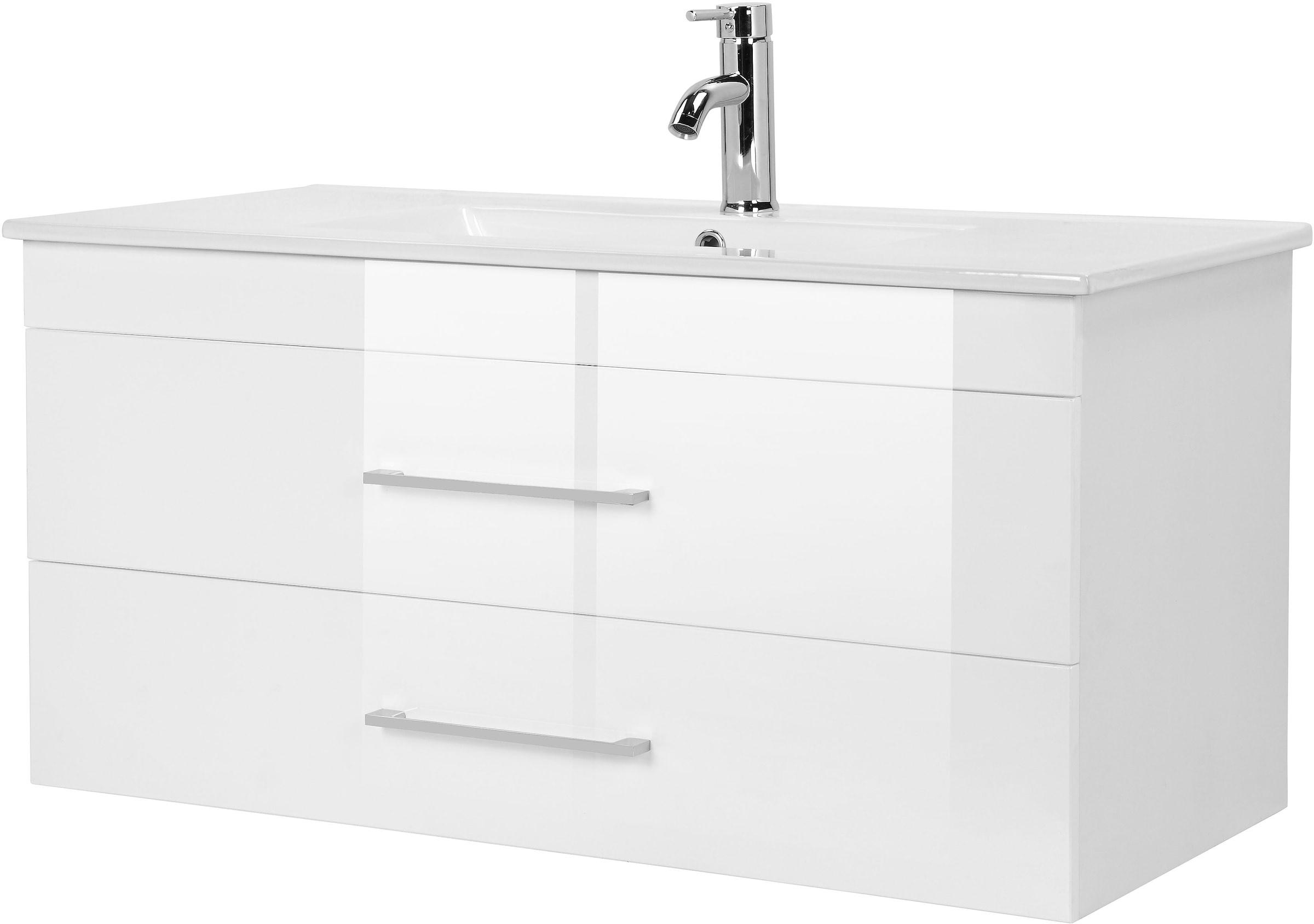 welltime Table de lavage »Florenz« Komplett-Set,  Waschplatz mit 2 Auszügen und Softclose Breite 100cm