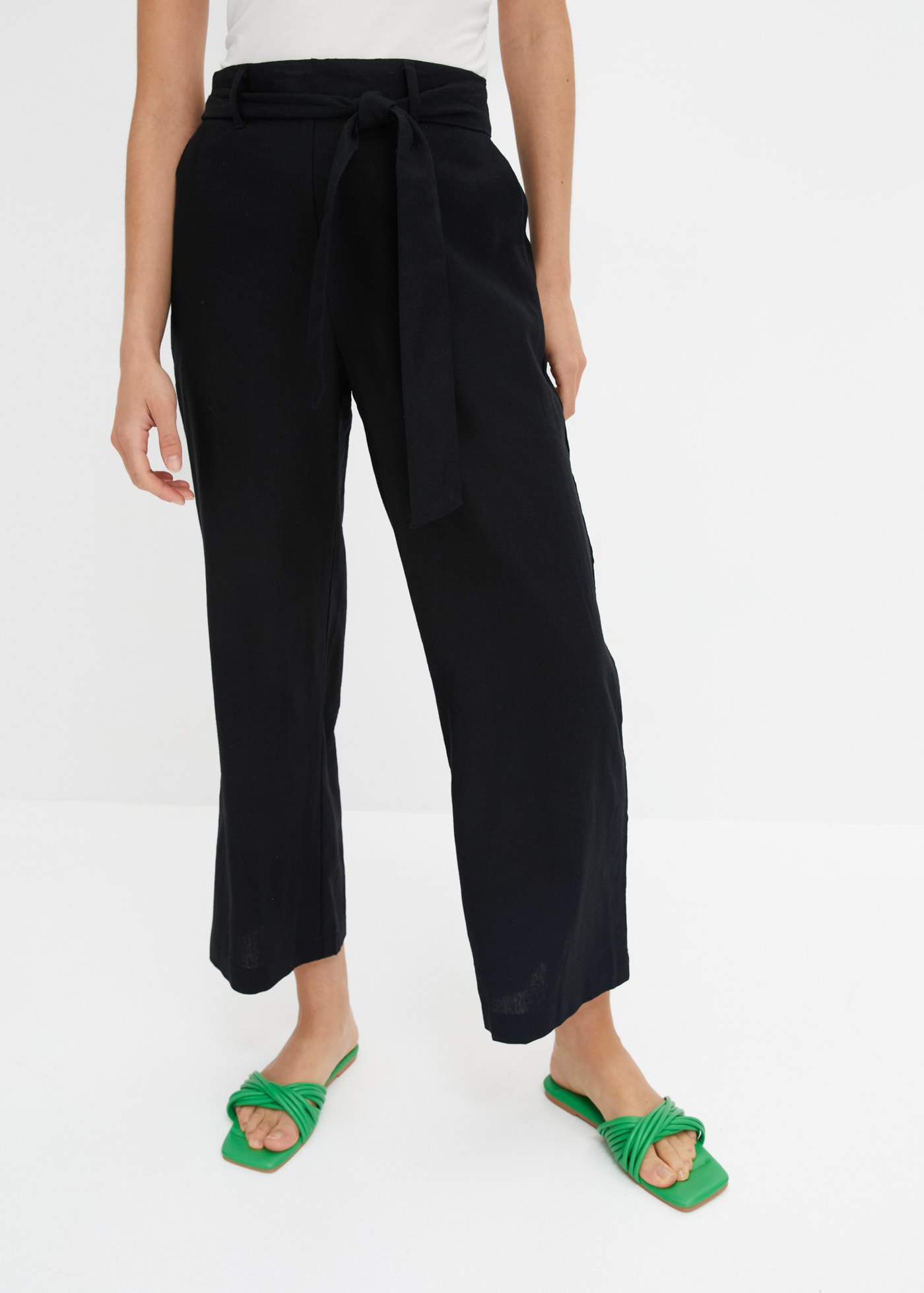 Image of bonprix Culotte "Culotte aus luftigem Leinen-Mix" aus Leinen-Mix, mit Bindeband, Loose Fit, knöchelfrei