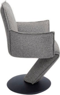 K+W Komfort & Wohnen Esszimmerstuhl "Drive, Drehstuhl" () Sessel mit federnder Sitzschale, Drehteller in Metall schwarz Struktur