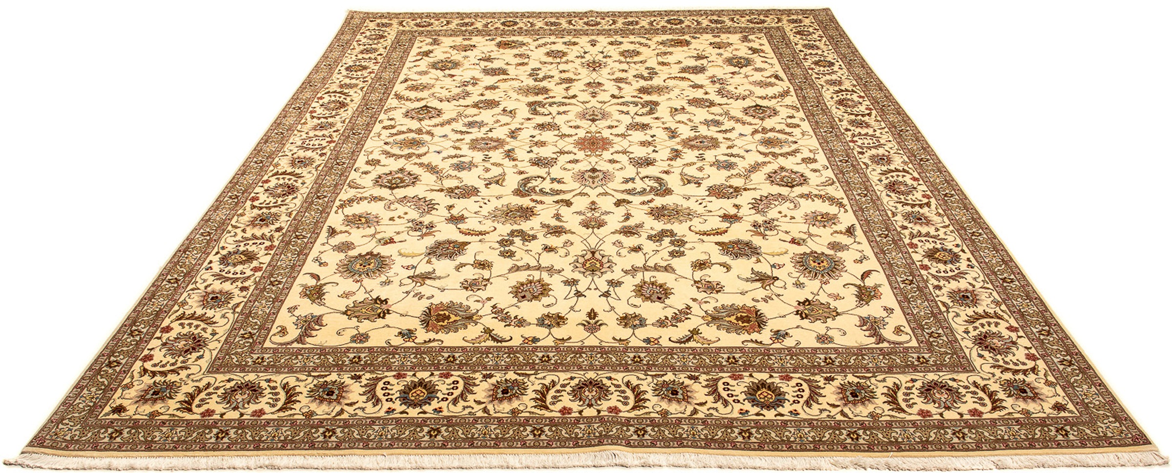 Image of morgenland Orientteppich »Perser - Täbriz - Royal - 357 x 258 cm - beige«, rechteckig, 7 mm Höhe, Wohnzimmer, Handgeknüpft, Einzelstück mit Zertifikat bei Ackermann Versand Schweiz