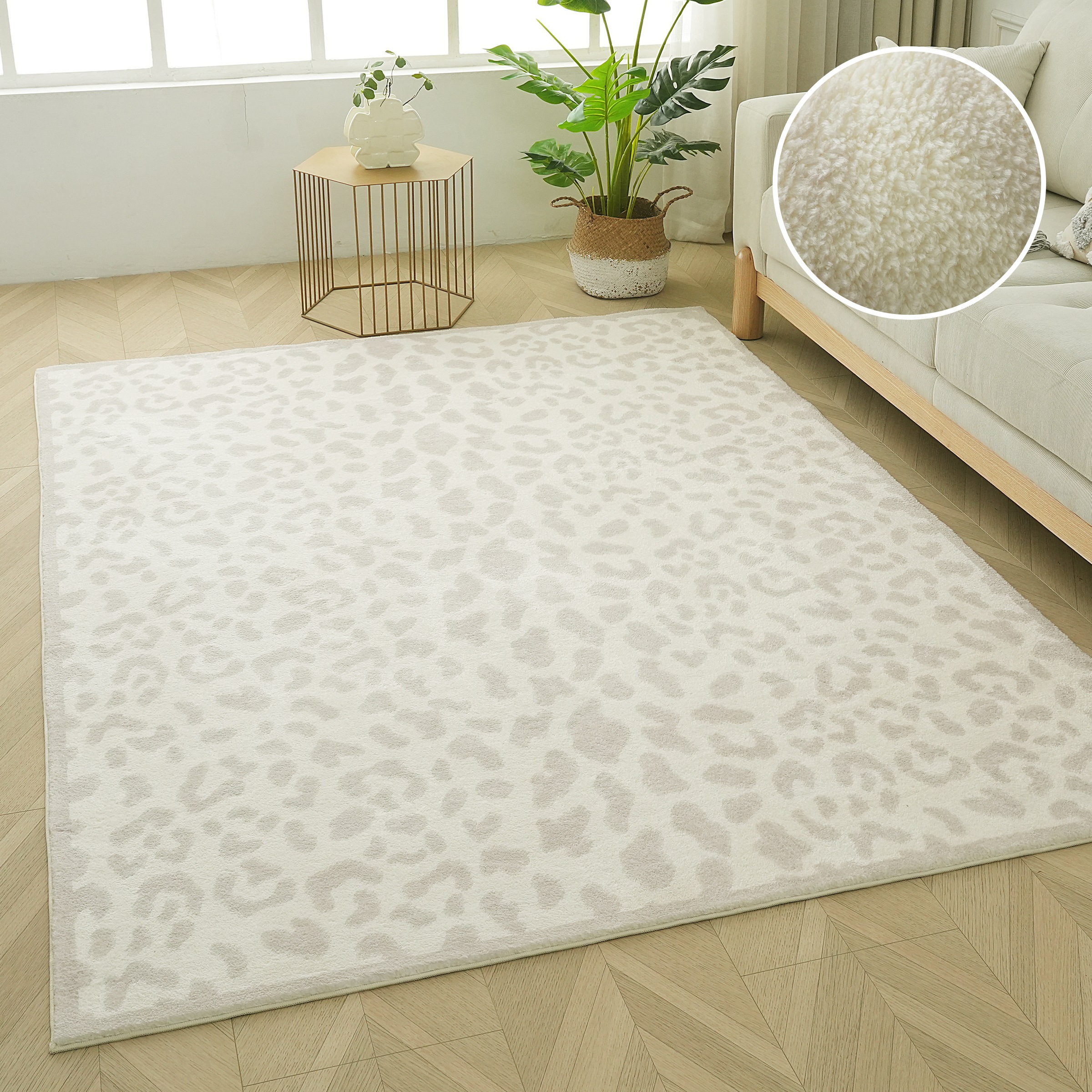 Image of GOODproduct Teppich "Leo, mit trendigem Leopardenmuster, waschbar" rechteckig 12 mm Höhe kuschelig & weich, modern, Animal Print, Wohnzimmer, Schlafzimmer