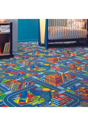 Teppichboden »City«, rechteckig, Spielteppich, Strassenteppich, Breite 200 cm oder 400...