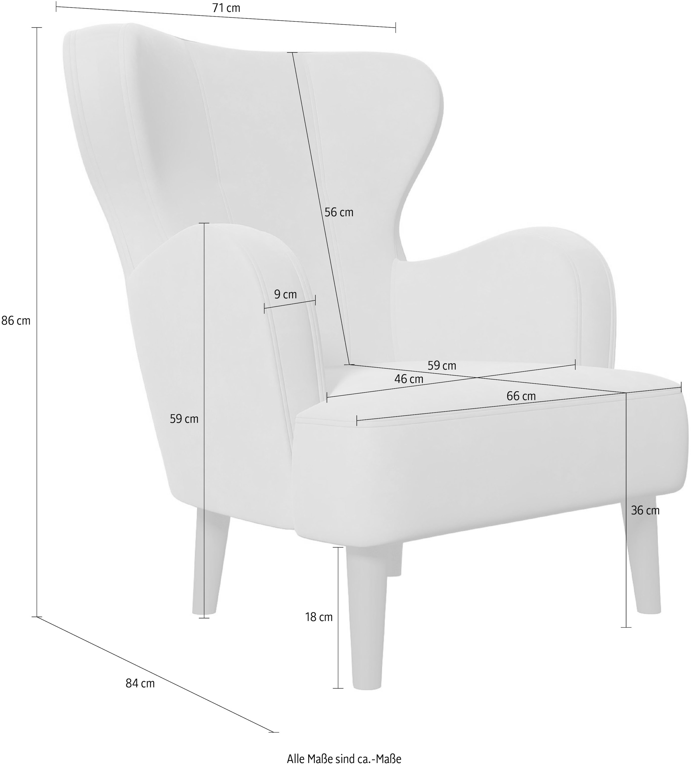 Home affaire Fauteuil »SICILIA« fauteuil moderne à oreilles
