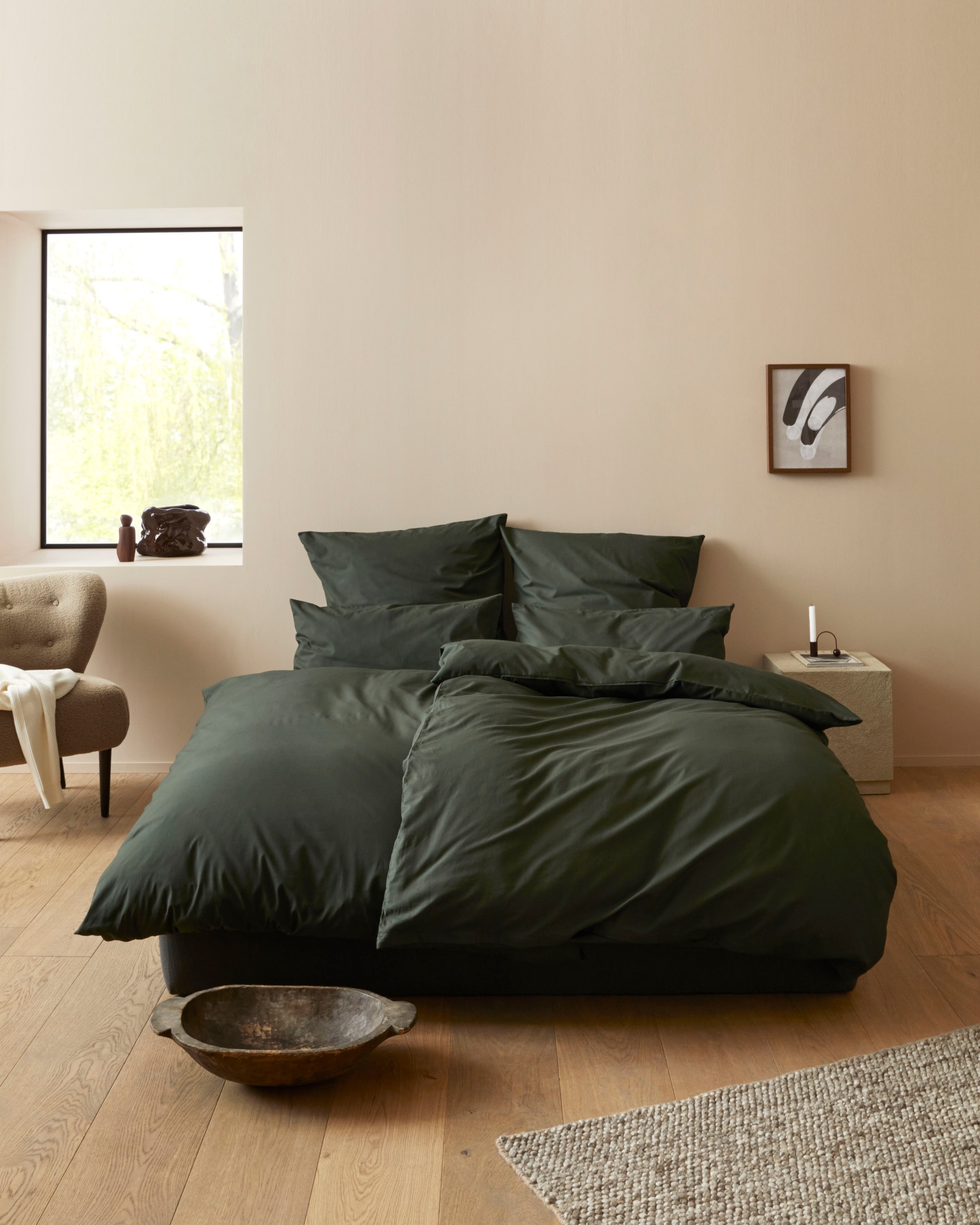 LeGer Home by Lena Gercke Bettwäsche »Anisa in Gr. 135x200, 155x220 cm oder 200x200«, Bettwäsche aus Baumwolle, unifarbene Bettwäsche mit Reissverschluss