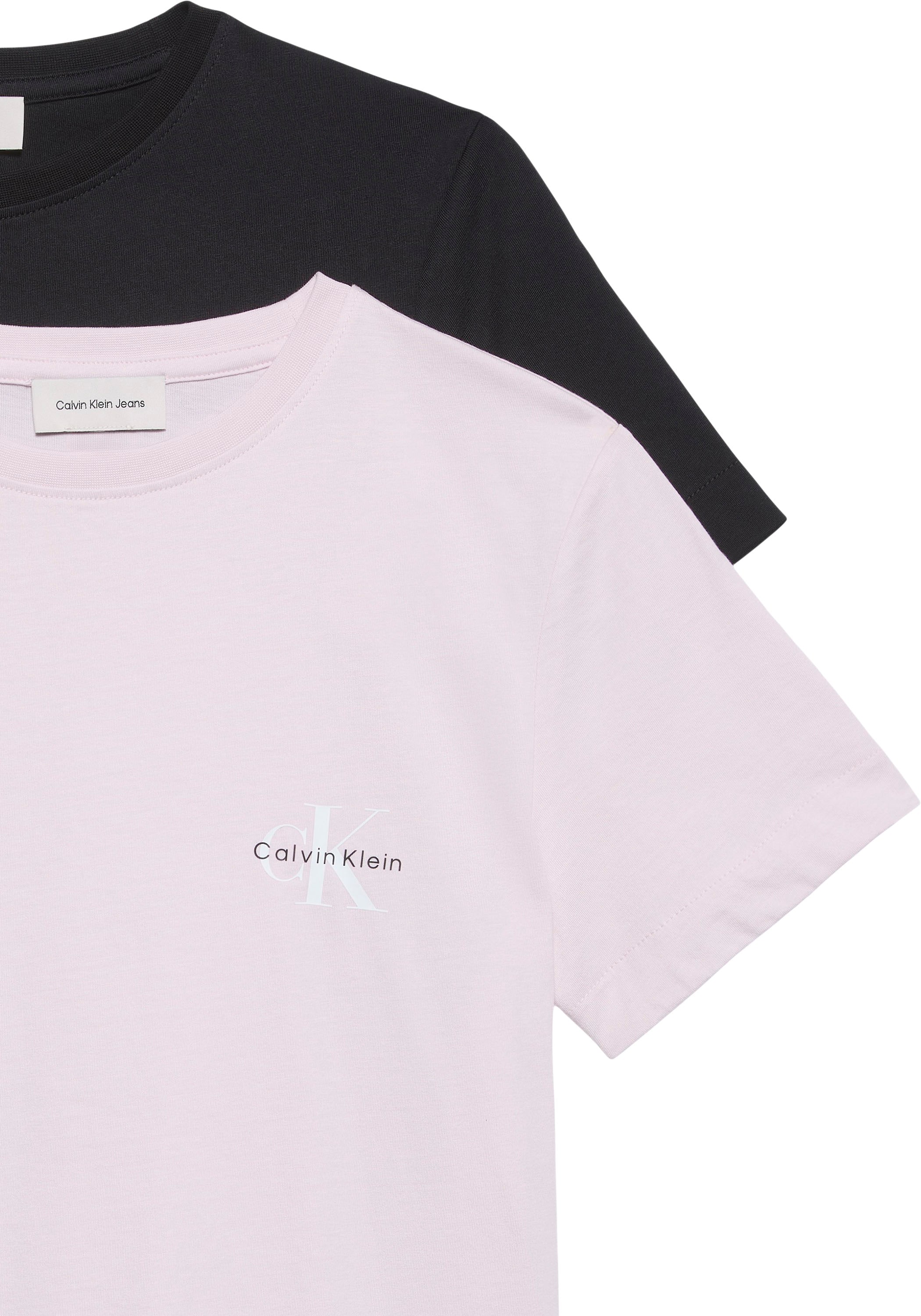 Calvin Klein Jeans T-Shirt »MONOLOGO CN 2 PACK TEE« Packung, 2er-Pack, 2 tlg. , Logoschriftzug
