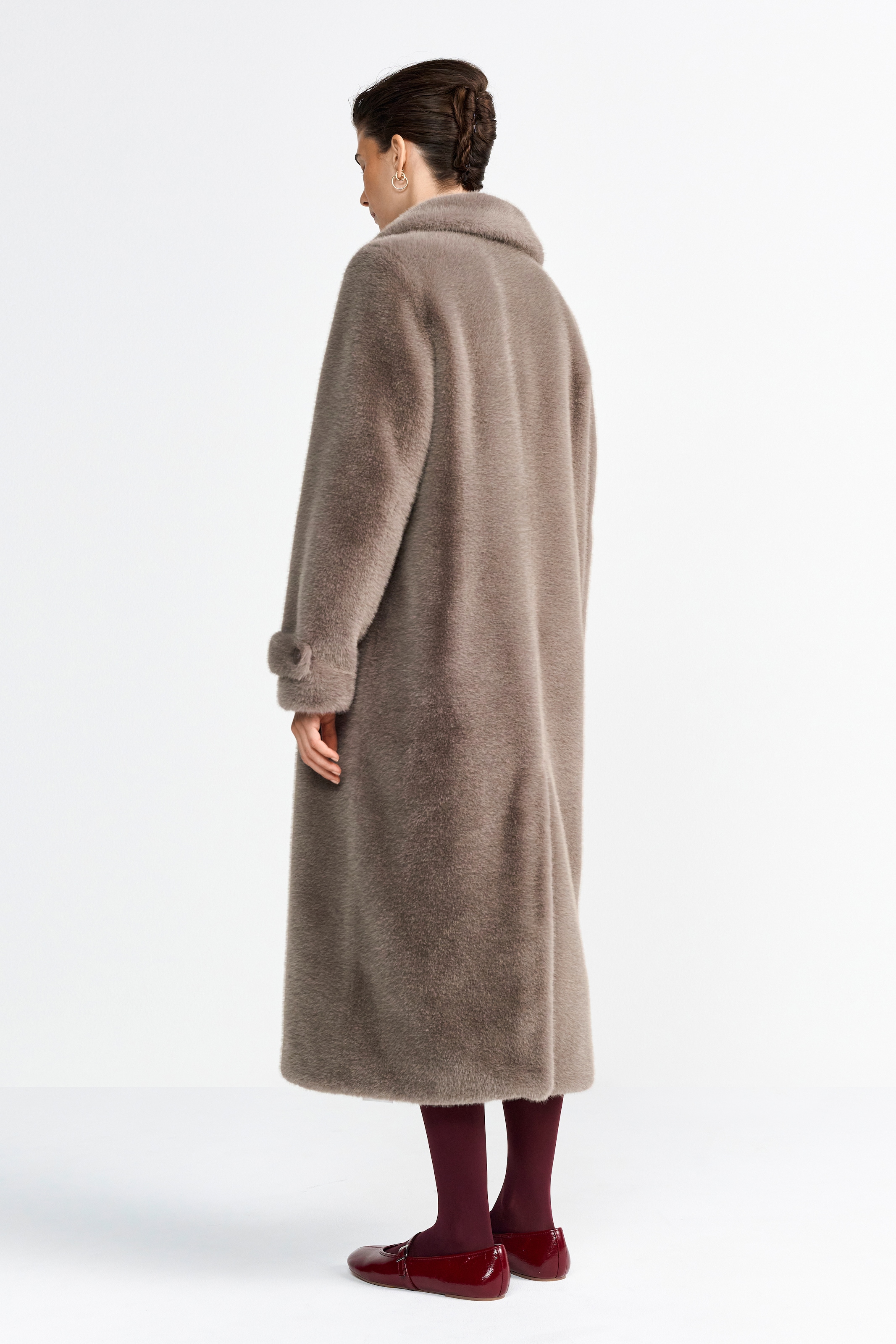 RICHROYAL Fellimitatmantel , mit Schlitz hinten, normale Passform, Reverskragen
