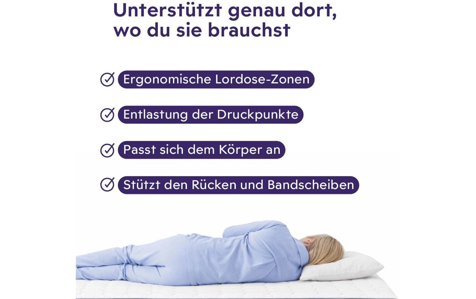 Träumeland Matelas en mousse froide »Mondsee, Naturfaser, 80 x 200 cm« 20 cm hoch 1 cuis tlg. Flexible Erwachsenenmatratze mit 7-Zonen