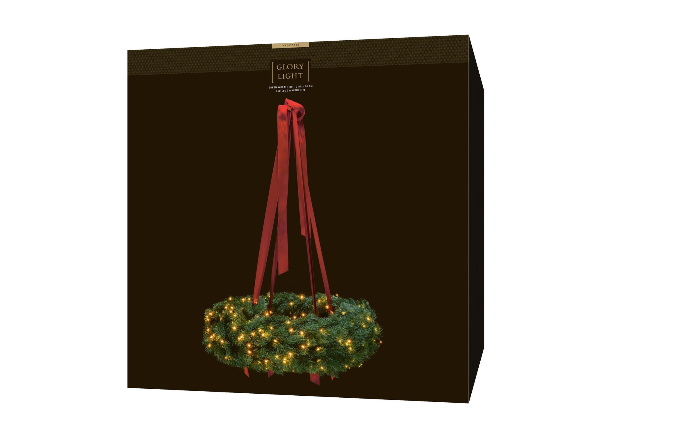 STT Figurine décorative LED »Green Wreath 80 cm« blanc chaud