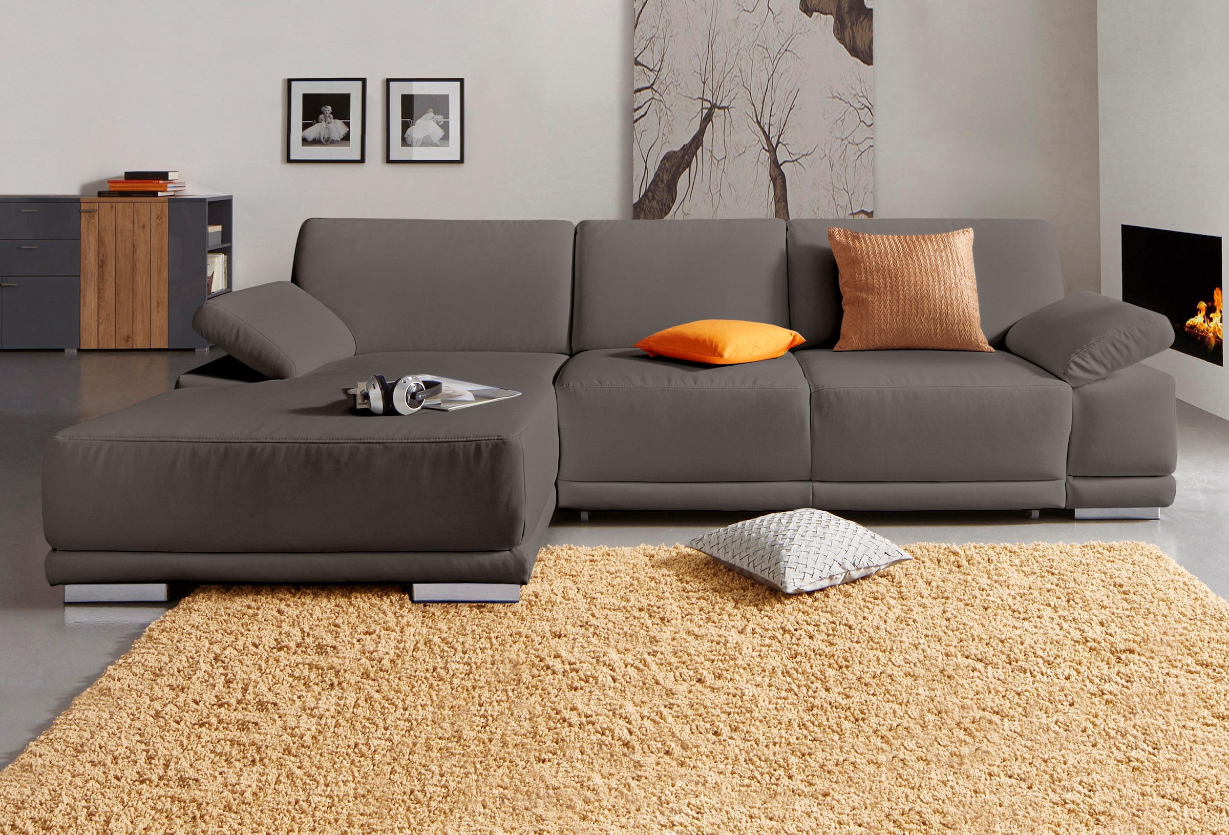 sit&more Ecksofa »Coria L-Form«, mit XL-Recamiere, wahlweise mit Bettfunktion