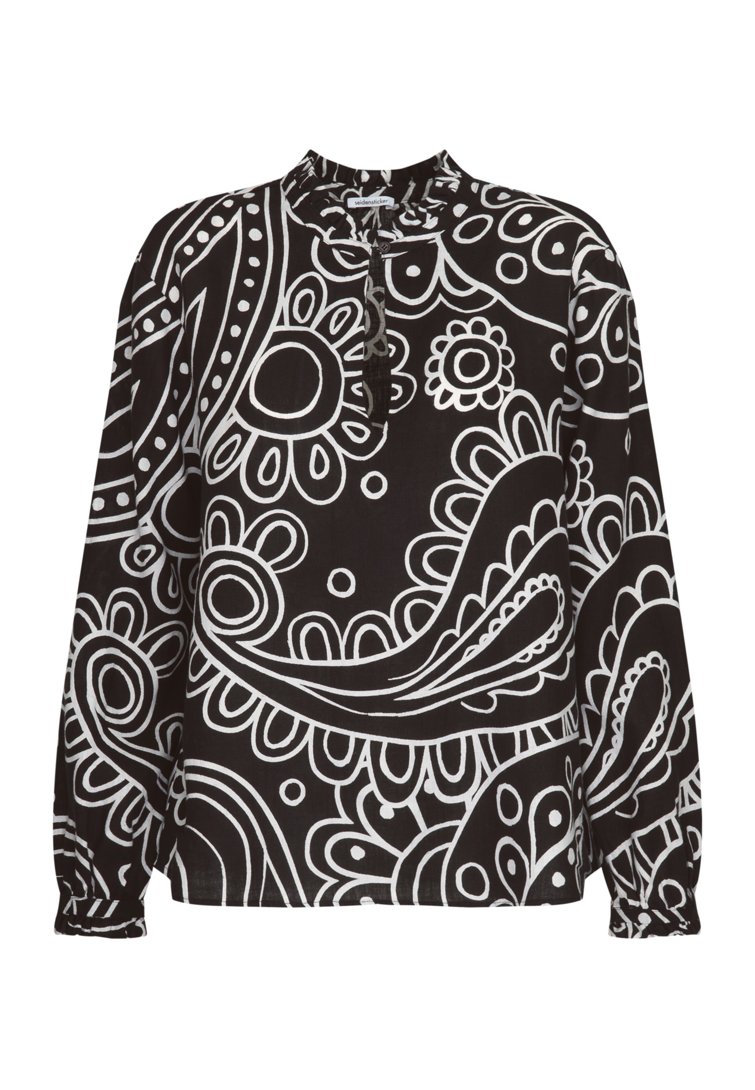 seidensticker Blouse classique »Schwarze Rose« 1/1 Rundhals Paisley