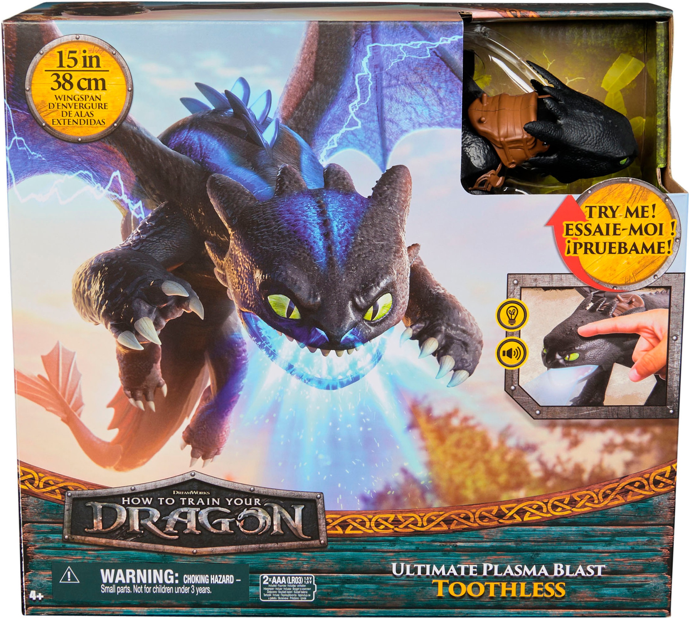 Image of Spin Master Spielfigur "Dragons Movie - Plasma Blast Ohnezahn" mit Licht- und Soundeffekt