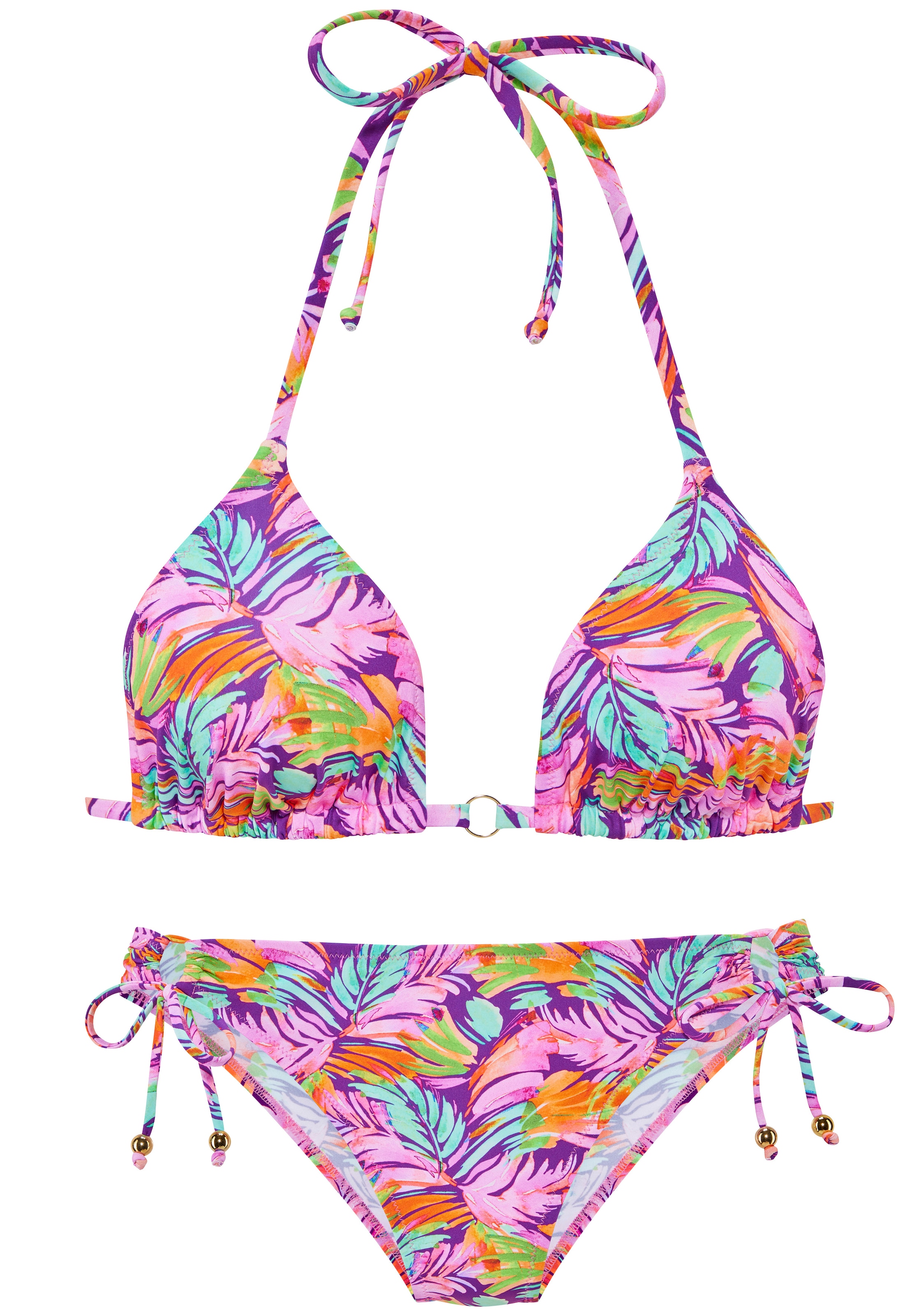 Image of Vivance Triangel-Bikini mit farbenfrohem Blätterdruck